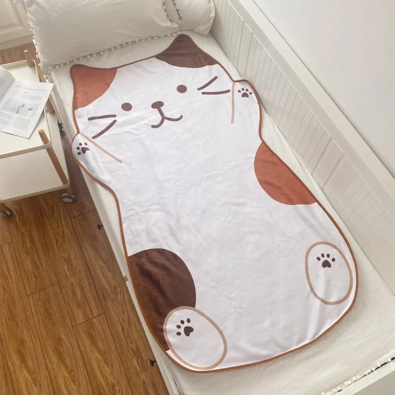 1.5M Cute Brown Cat Flannel Blanket