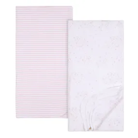 2-Pack Baby Girls Stars Flannel Blankets