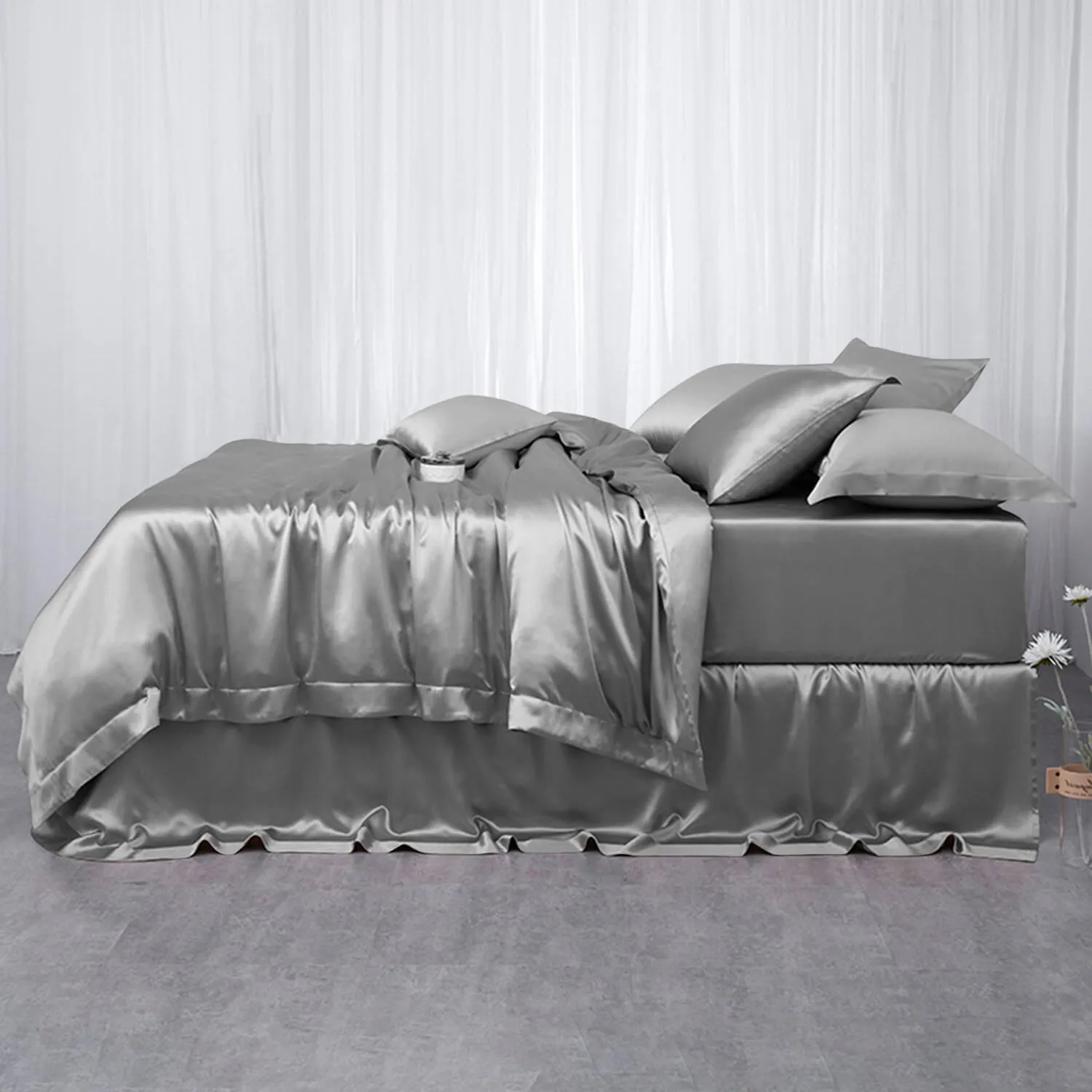 22 Momme 4PCS Duvet Cover Set (fitted sheet) Silk Bedding Set