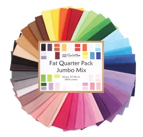 40 Fat Quarter Bundle -100% Cotton | Pure Solids | Colorful Mix - 40 Colors | Quilting & Crafting Soft Fabric | Special Jumbo Gift Bundle