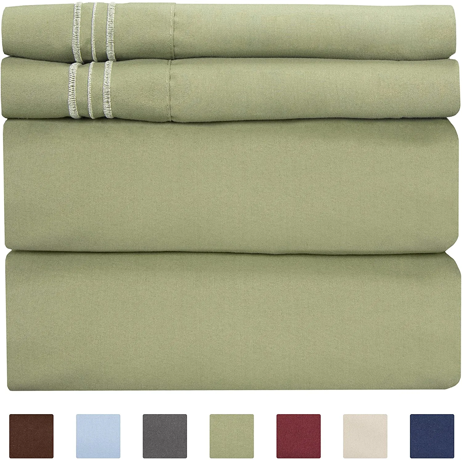 6 Pcs Bed Sheets Set Extra Soft Deep Pocket Easy Fit Breathable Cooling Wrinkle Free