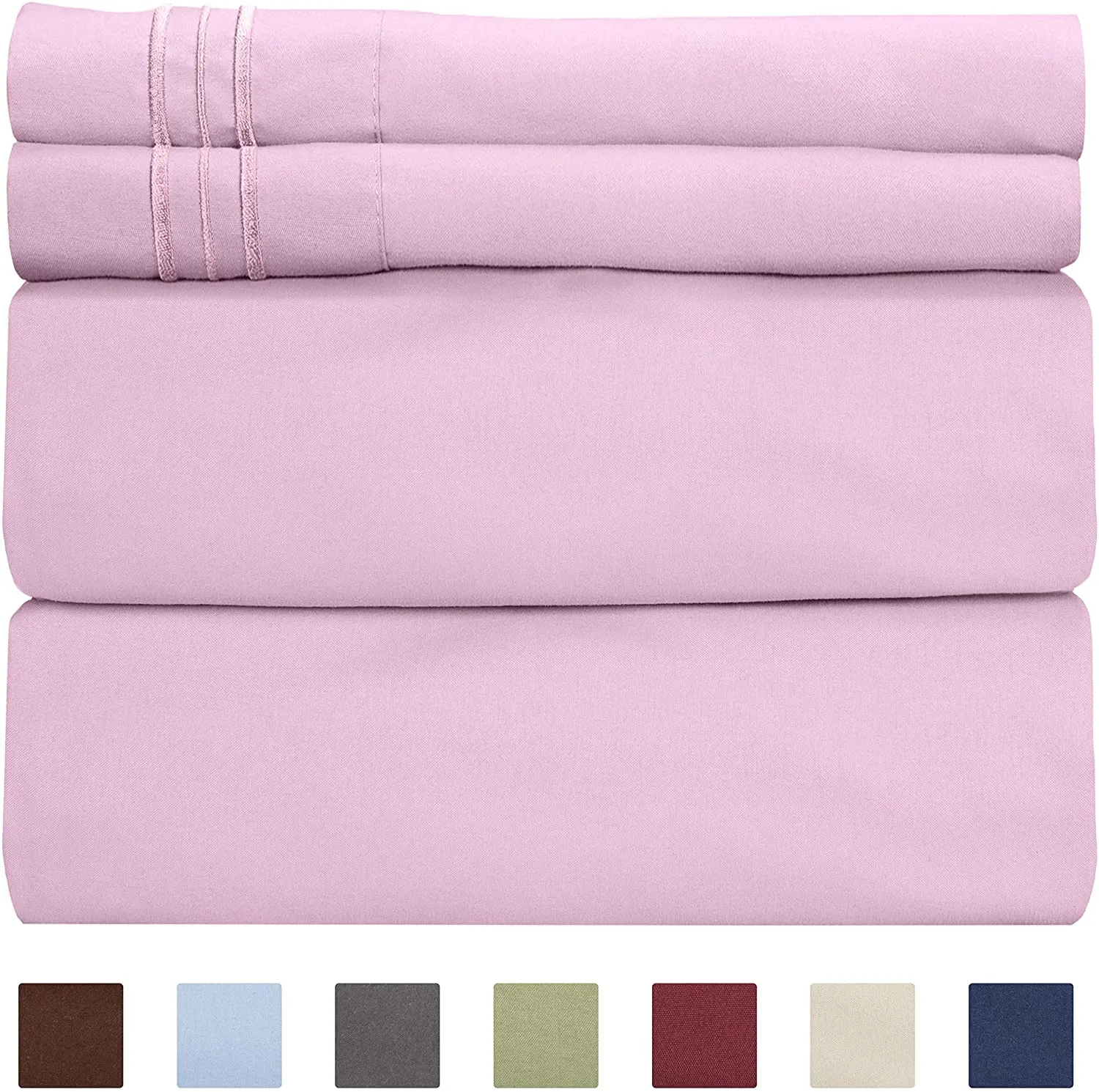 6 Pcs Bed Sheets Set Extra Soft Deep Pocket Easy Fit Breathable Cooling Wrinkle Free