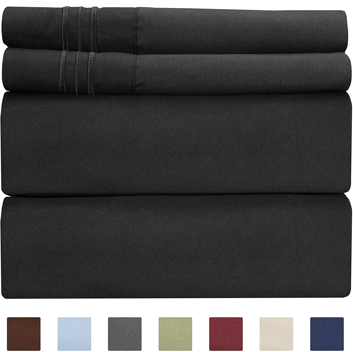 6 Pcs Bed Sheets Set Extra Soft Deep Pocket Easy Fit Breathable Cooling Wrinkle Free