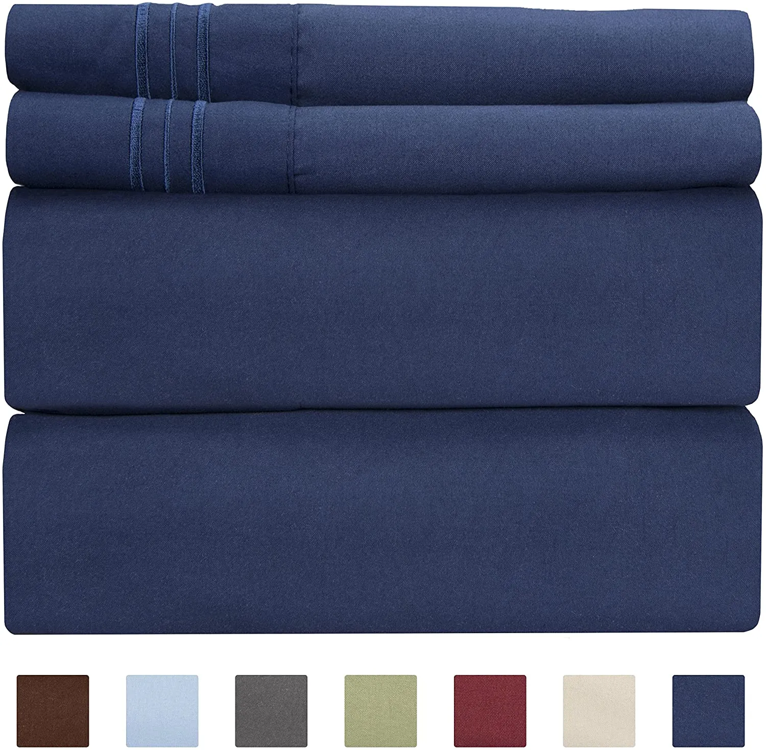 6 Pcs Bed Sheets Set Extra Soft Deep Pocket Easy Fit Breathable Cooling Wrinkle Free