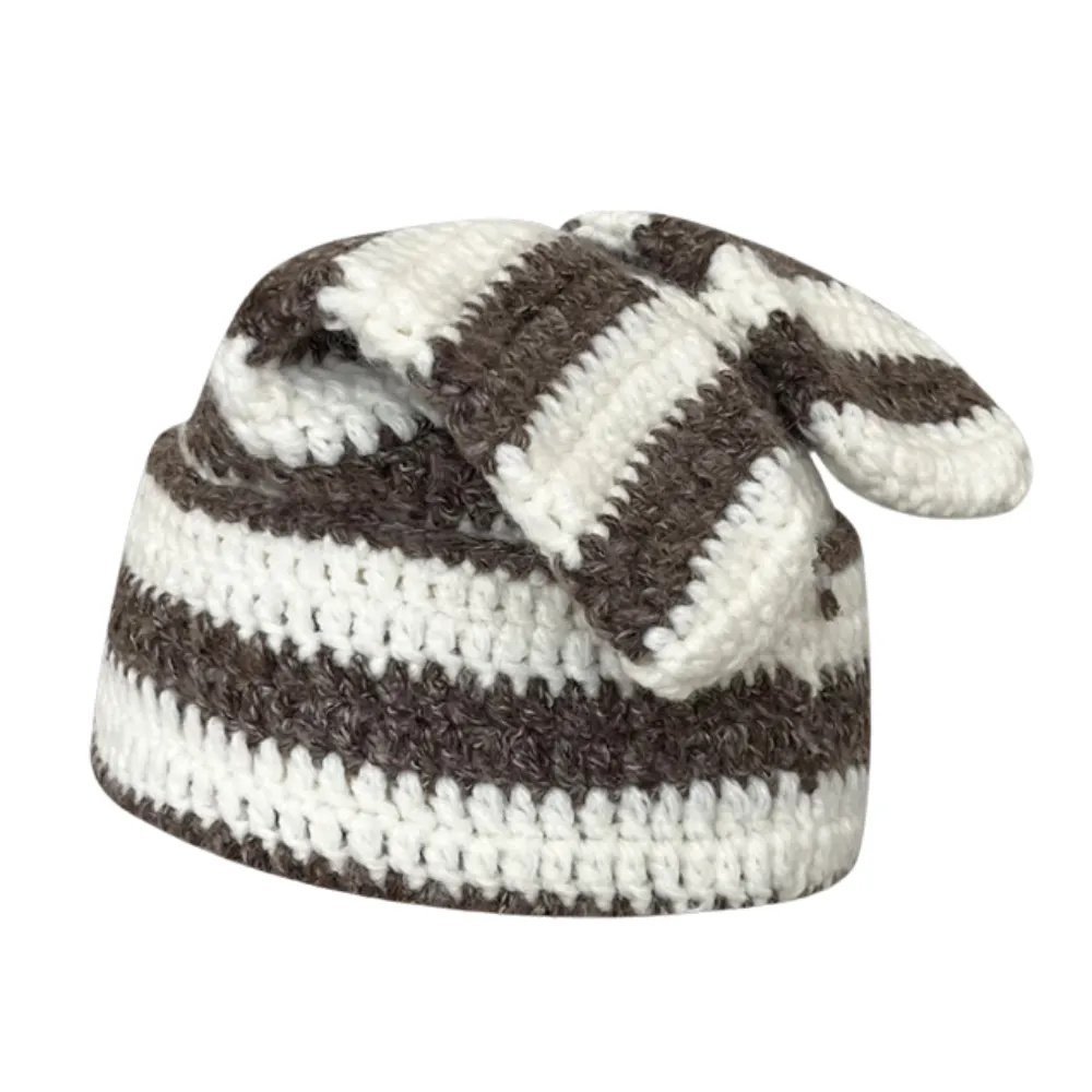 Abby Rabbit Ears Striped Knitted Hat