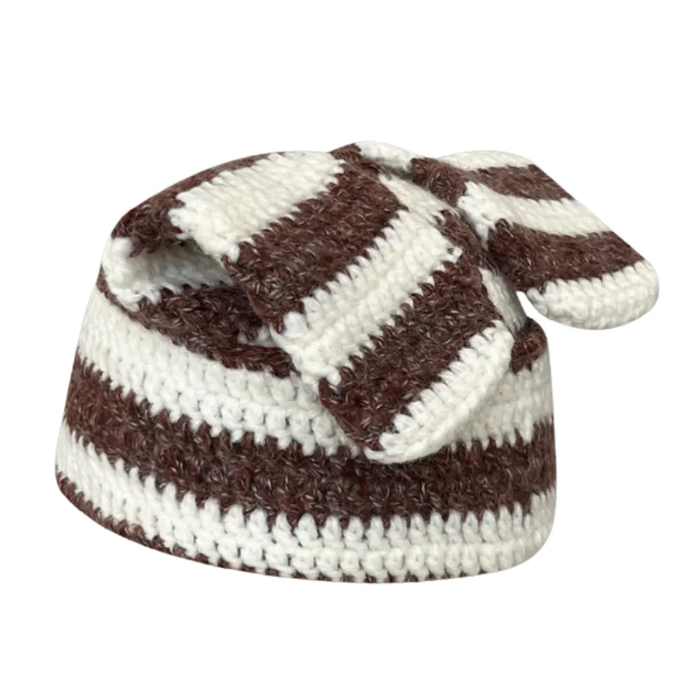 Abby Rabbit Ears Striped Knitted Hat