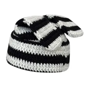 Abby Rabbit Ears Striped Knitted Hat