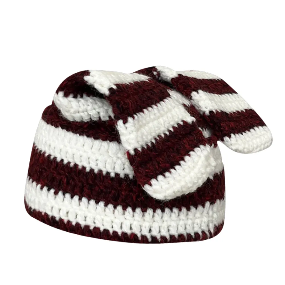 Abby Rabbit Ears Striped Knitted Hat