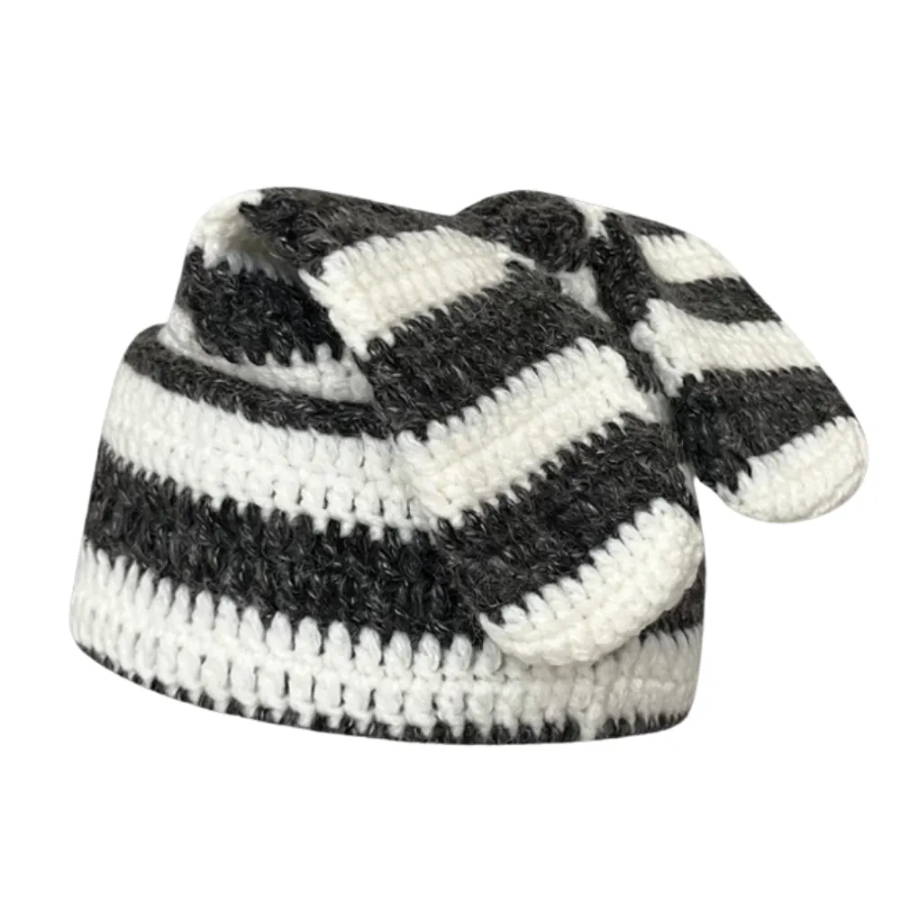 Abby Rabbit Ears Striped Knitted Hat