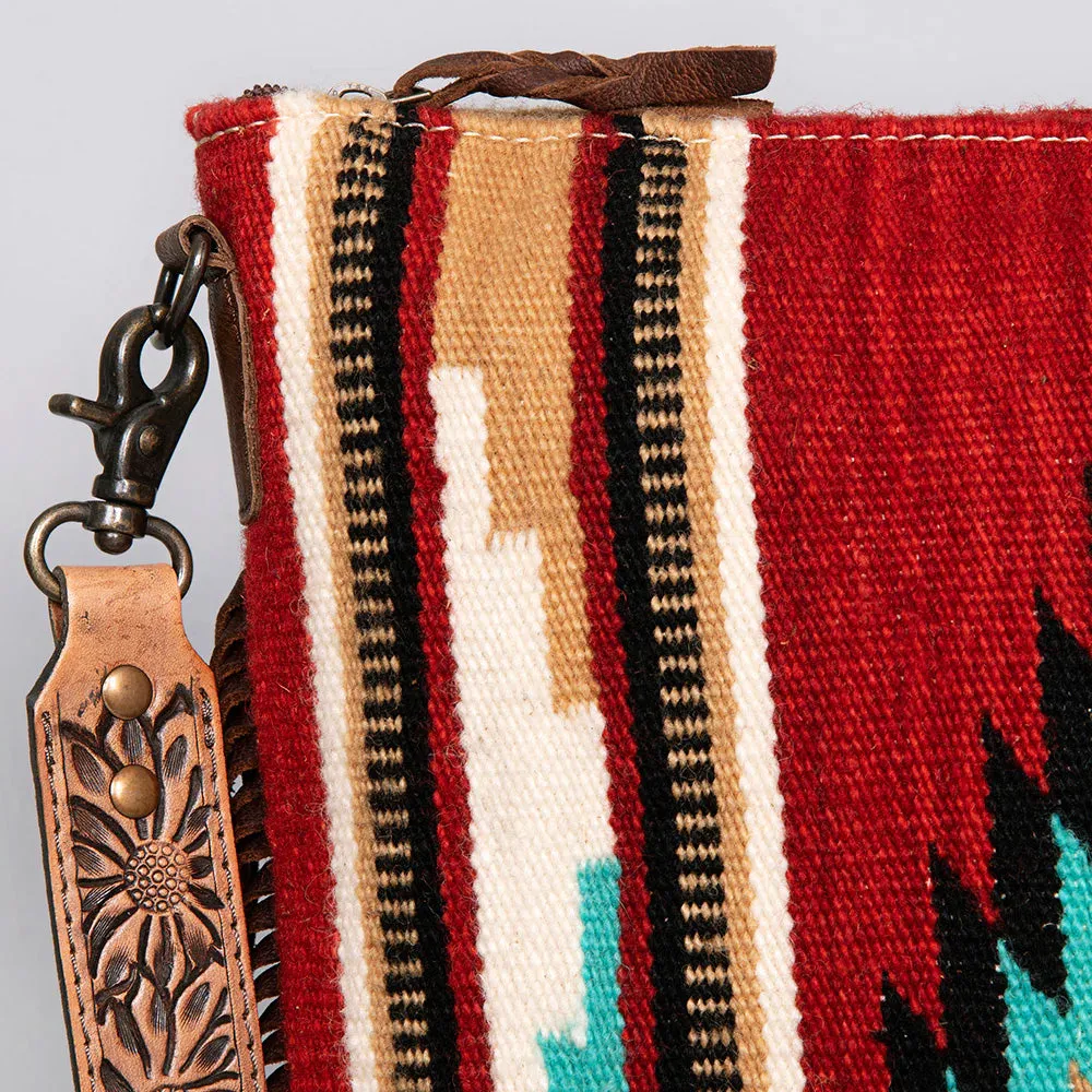 American Darling Red Blanket Fringe Cross-Body Purse