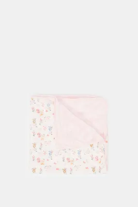 Babies Pink Floral Printed Fleece Blanket