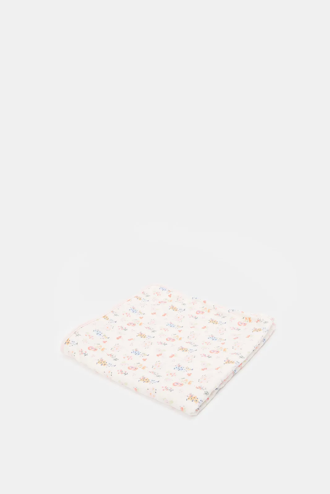 Babies Pink Floral Printed Fleece Blanket