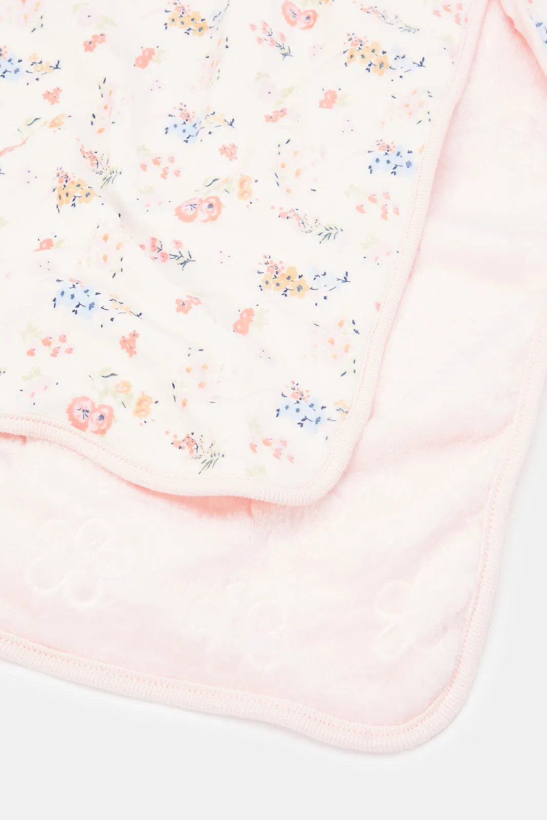 Babies Pink Floral Printed Fleece Blanket