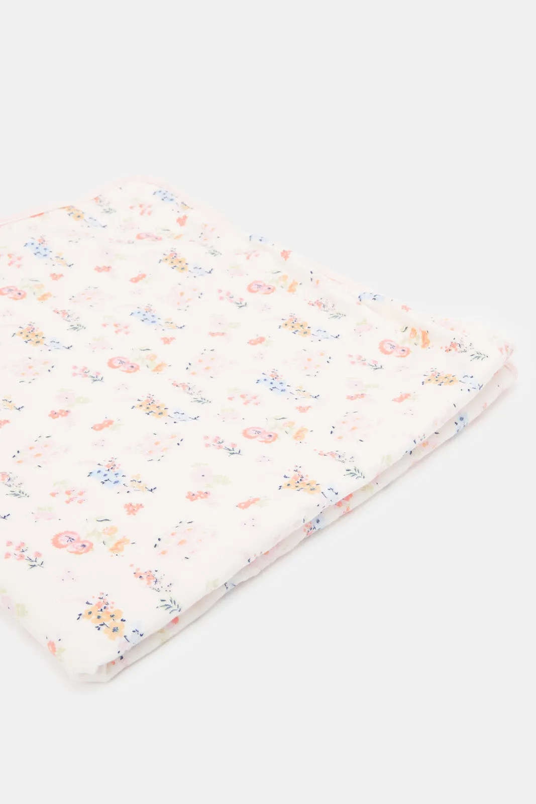 Babies Pink Floral Printed Fleece Blanket