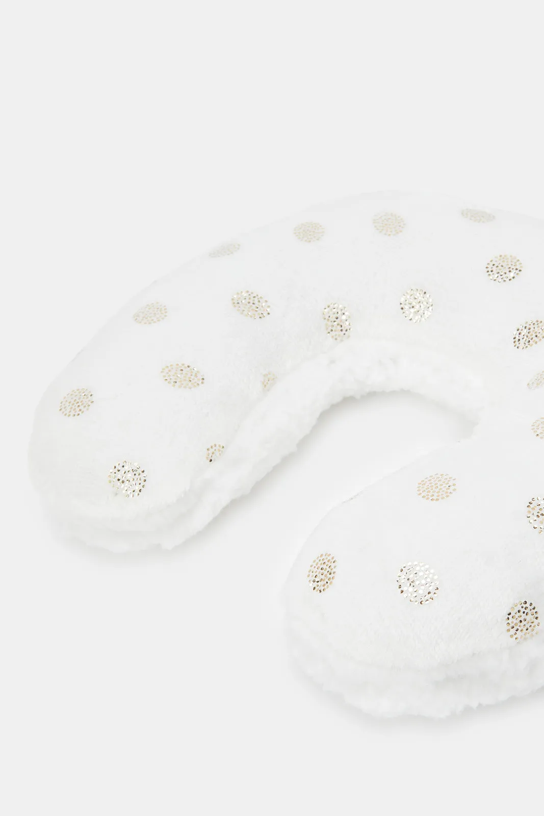 Babies White And Gold Foil Printed Blanket With Travel Pillow