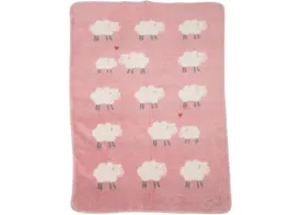 Baby blanket sheep allover rose