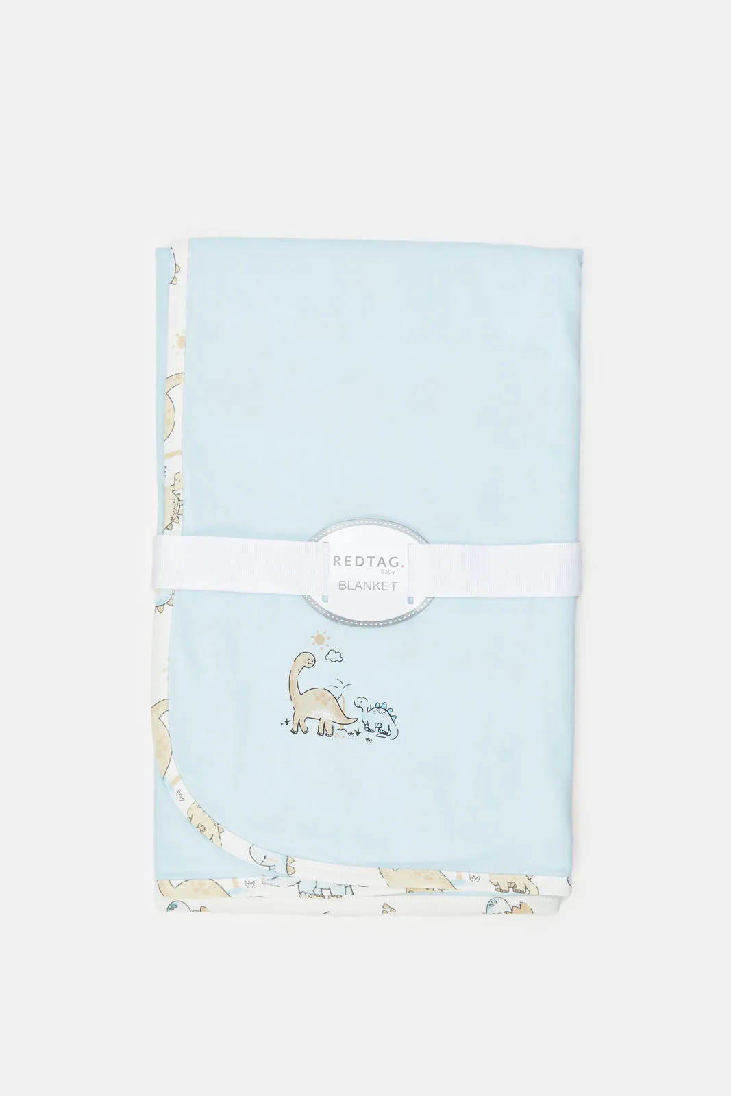 Baby Blue And White Double Sided Printed Blanket