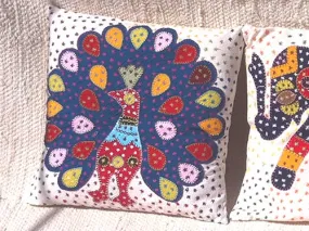 Barmer Appliqué Pillow Cover - Peacock