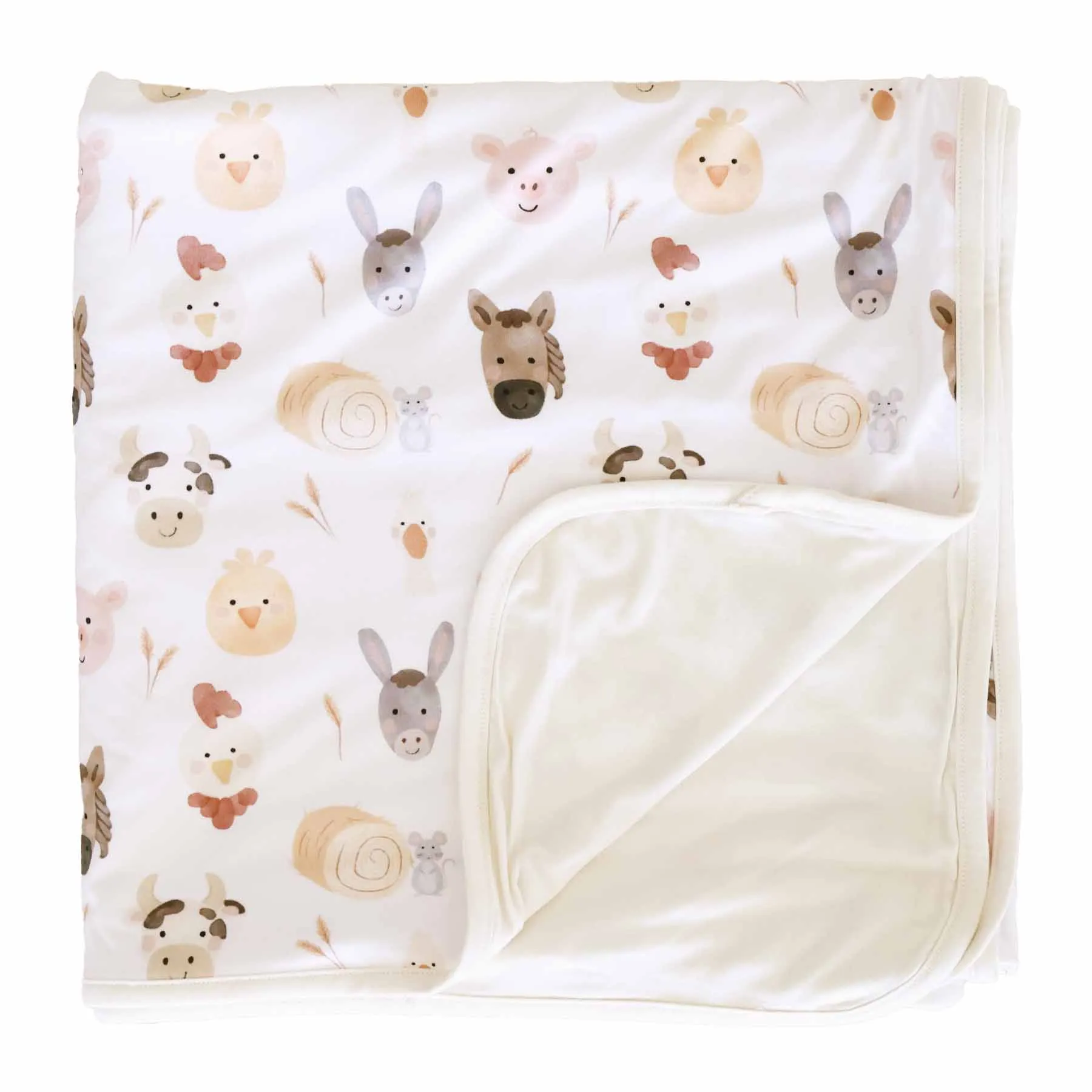 Barnyard Buddies Double Sided Bamboo Blanket