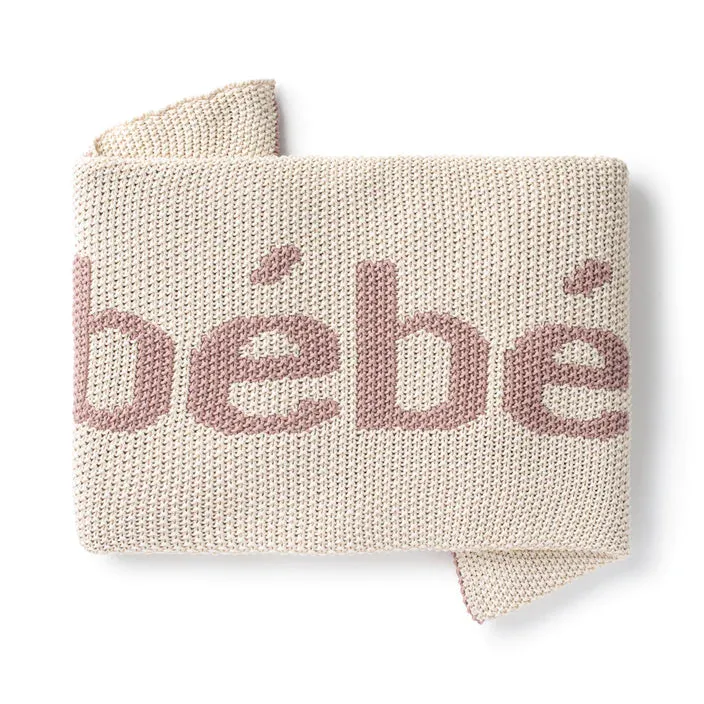 blanket knit bebe - natural/pink