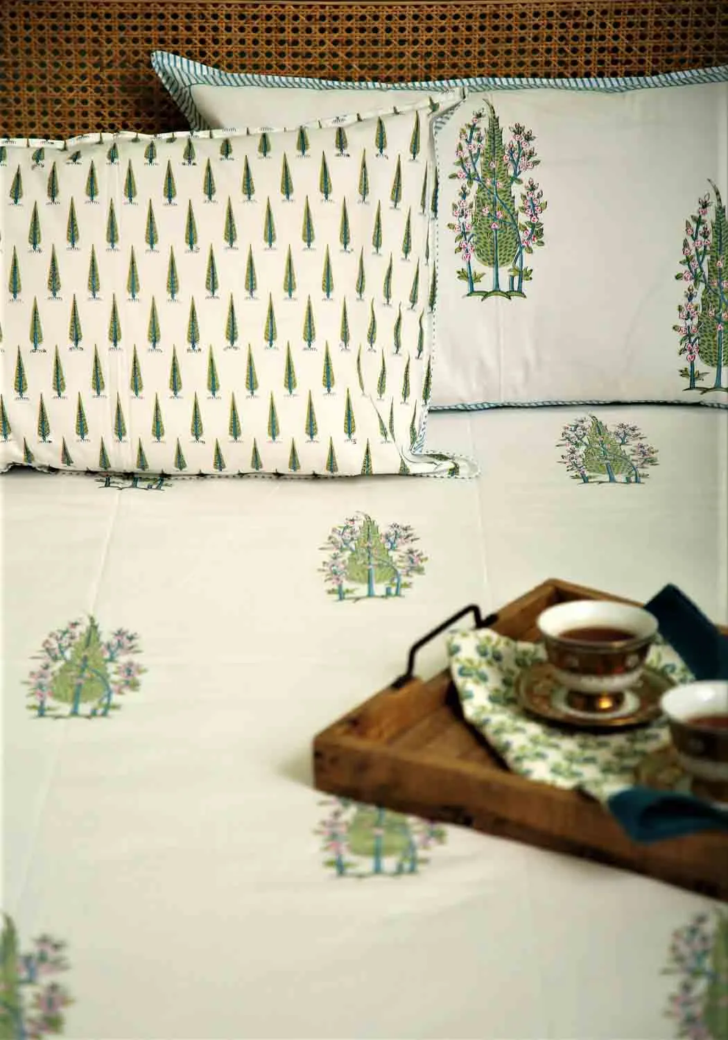 Bluebell Premium Cotton Hand Block Print Bedsheet