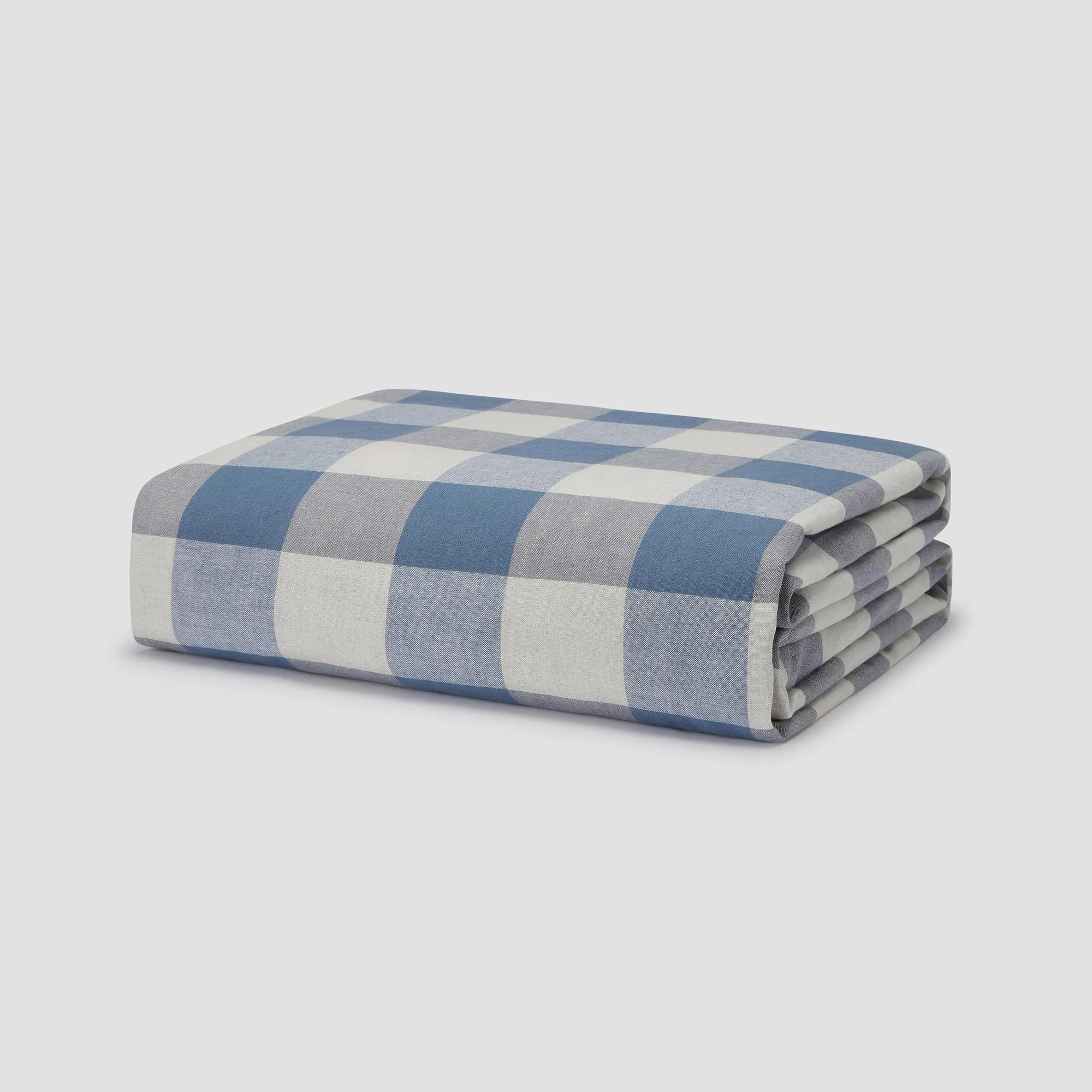 Blueberry Emsworth Check Linen Blend Duvet Cover