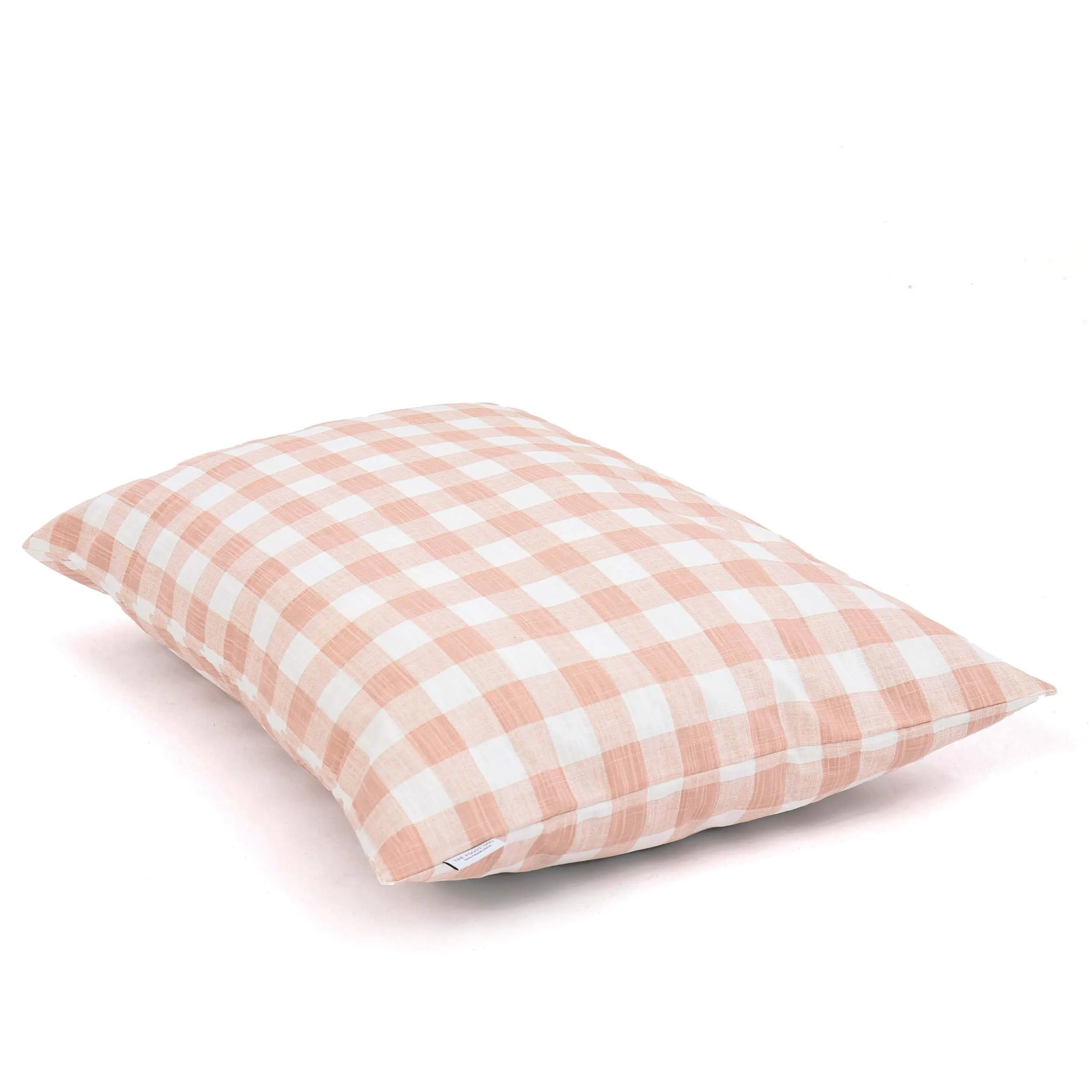 Blush Pink Gingham Check Dog Bed