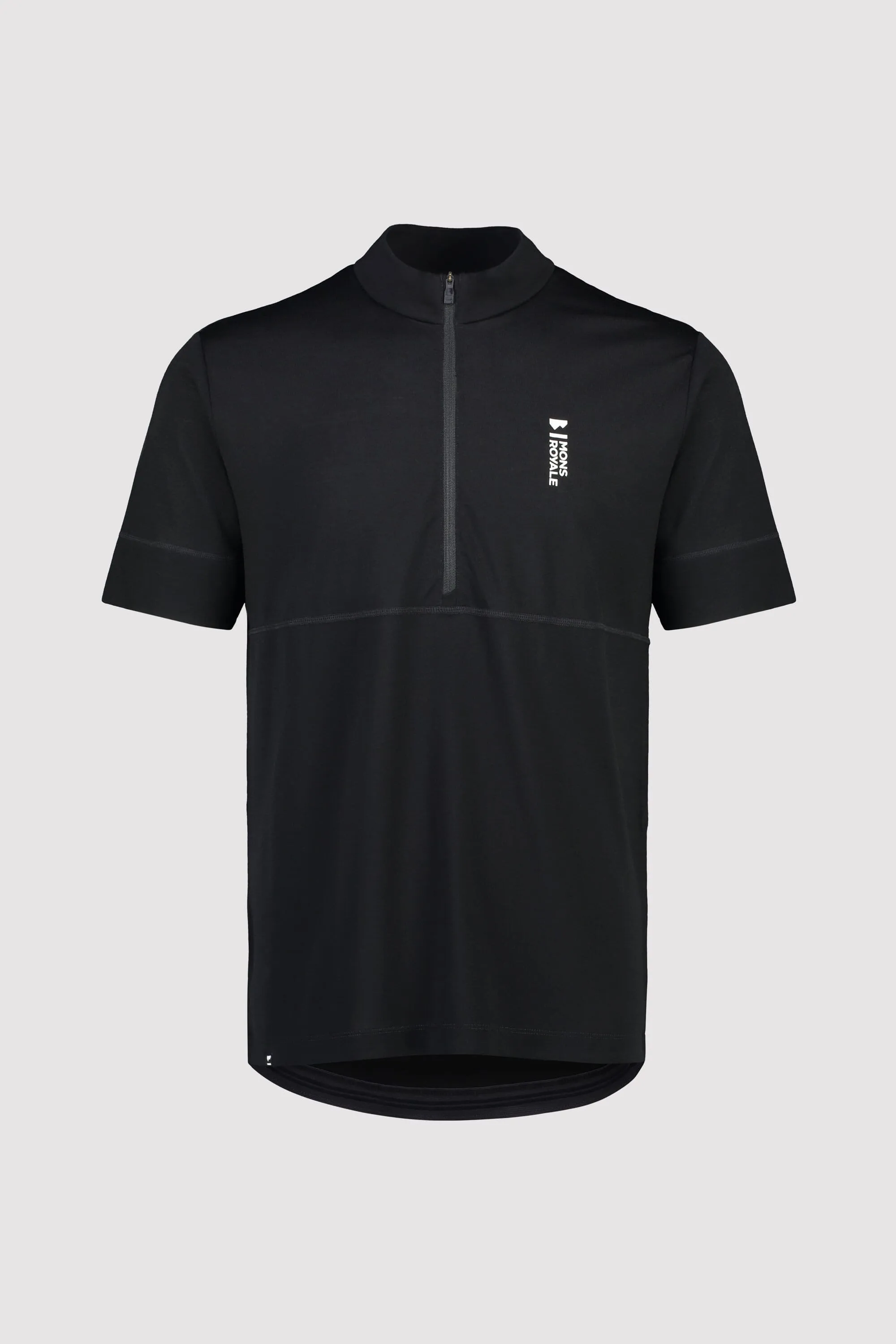 Cadence Merino Half Zip T - Black