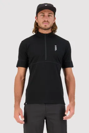 Cadence Merino Half Zip T - Black