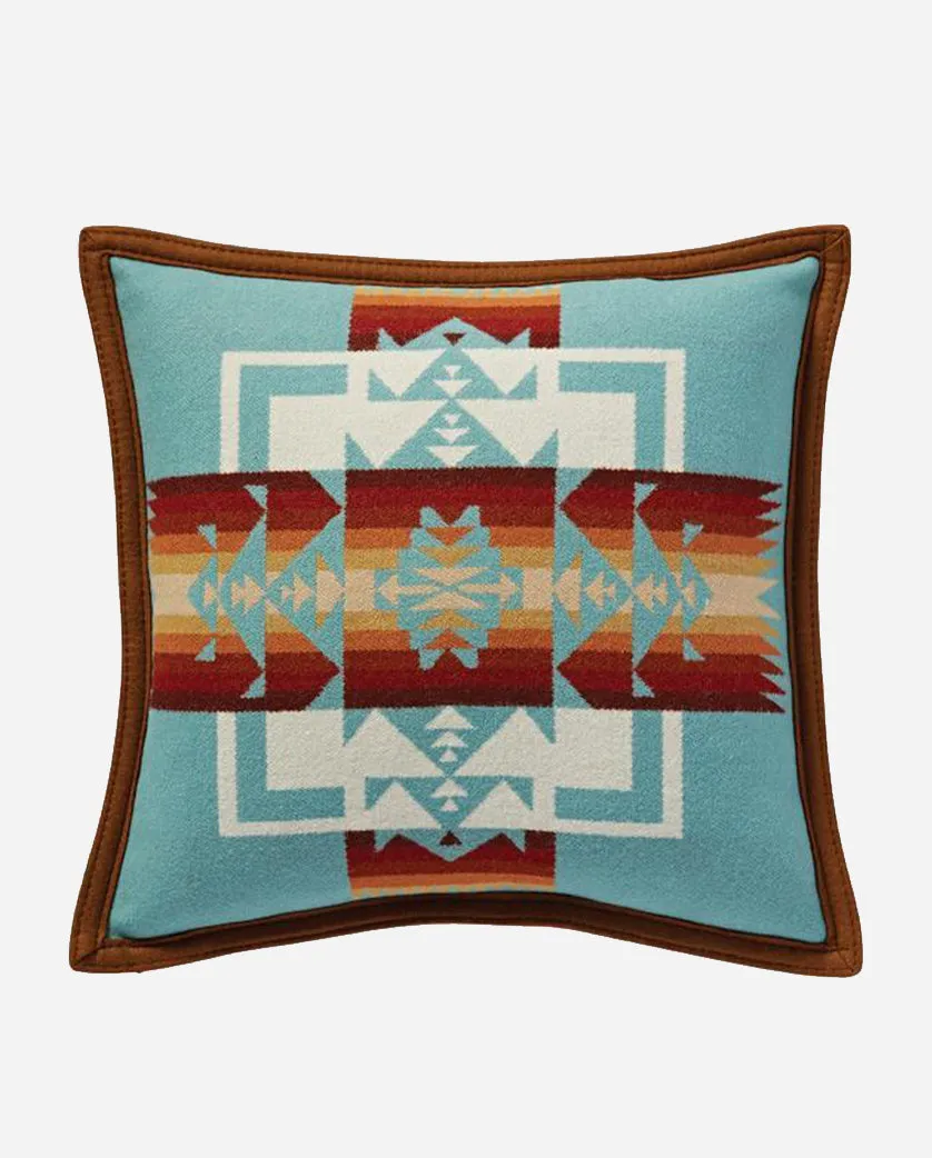 Chief Joseph Pillow 16" x 16"<br>Aqua