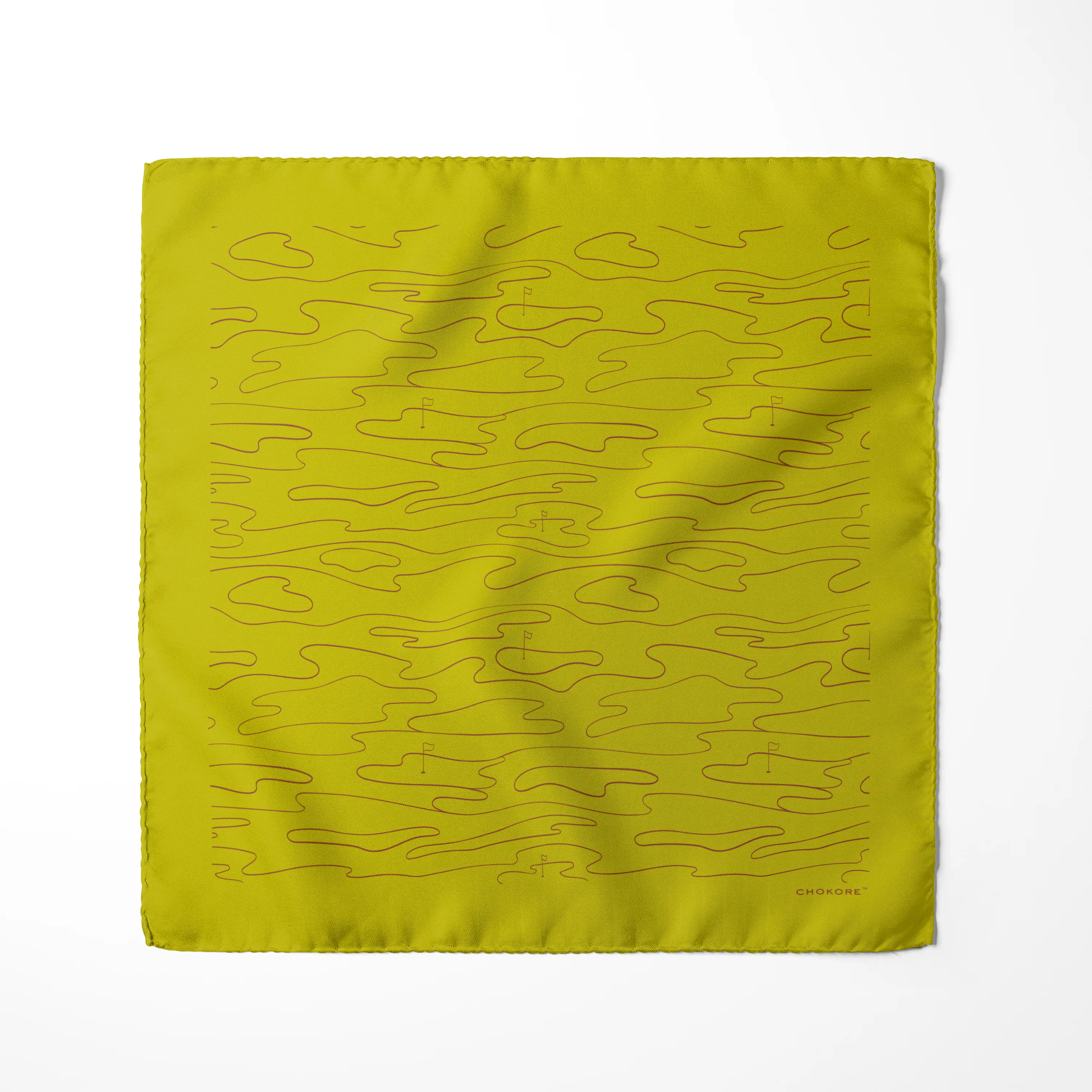 Chokore Citrine Flagstick Silk Pocket Square - Sporty Silks Range