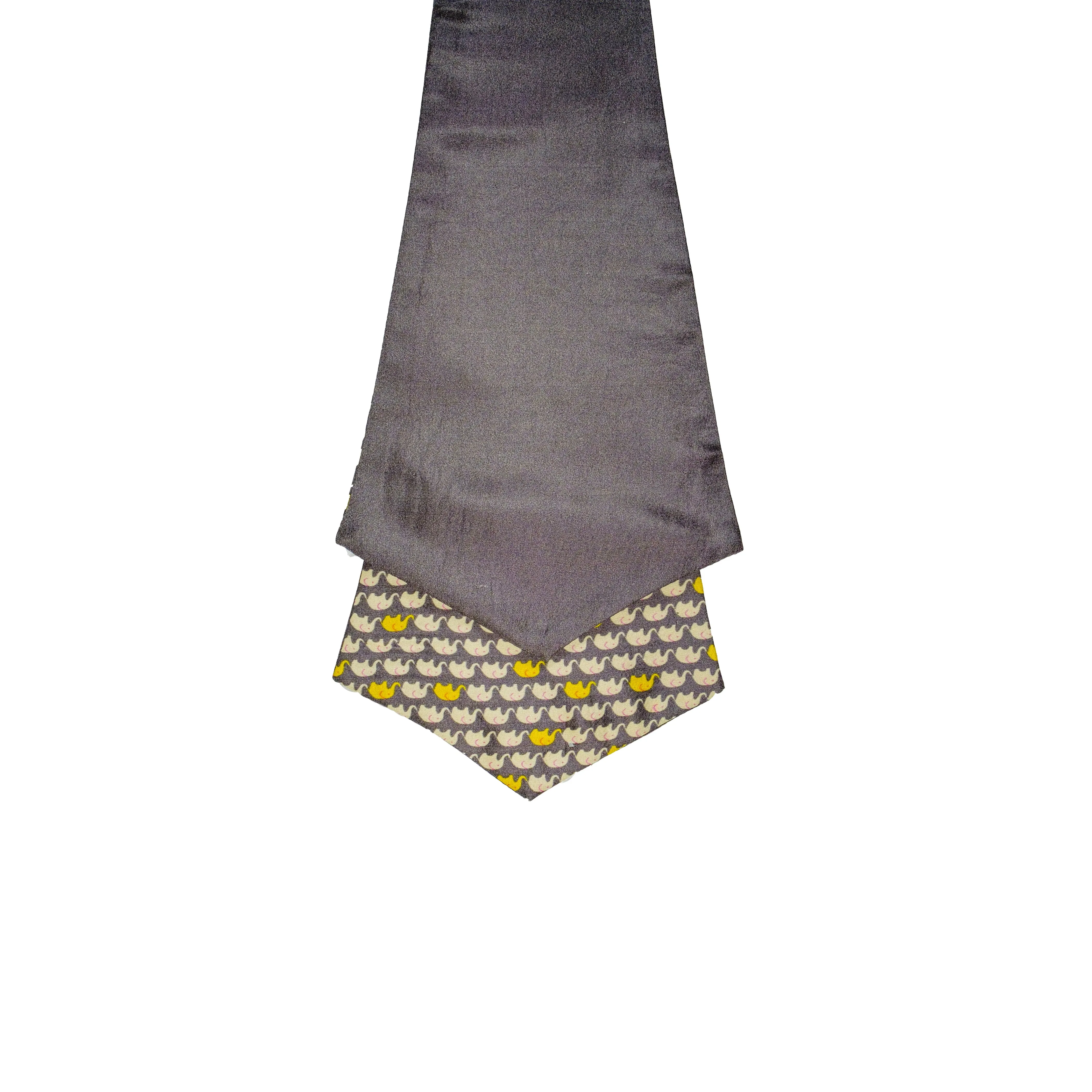 Chokore Gray & White Elephant Silk Cravat