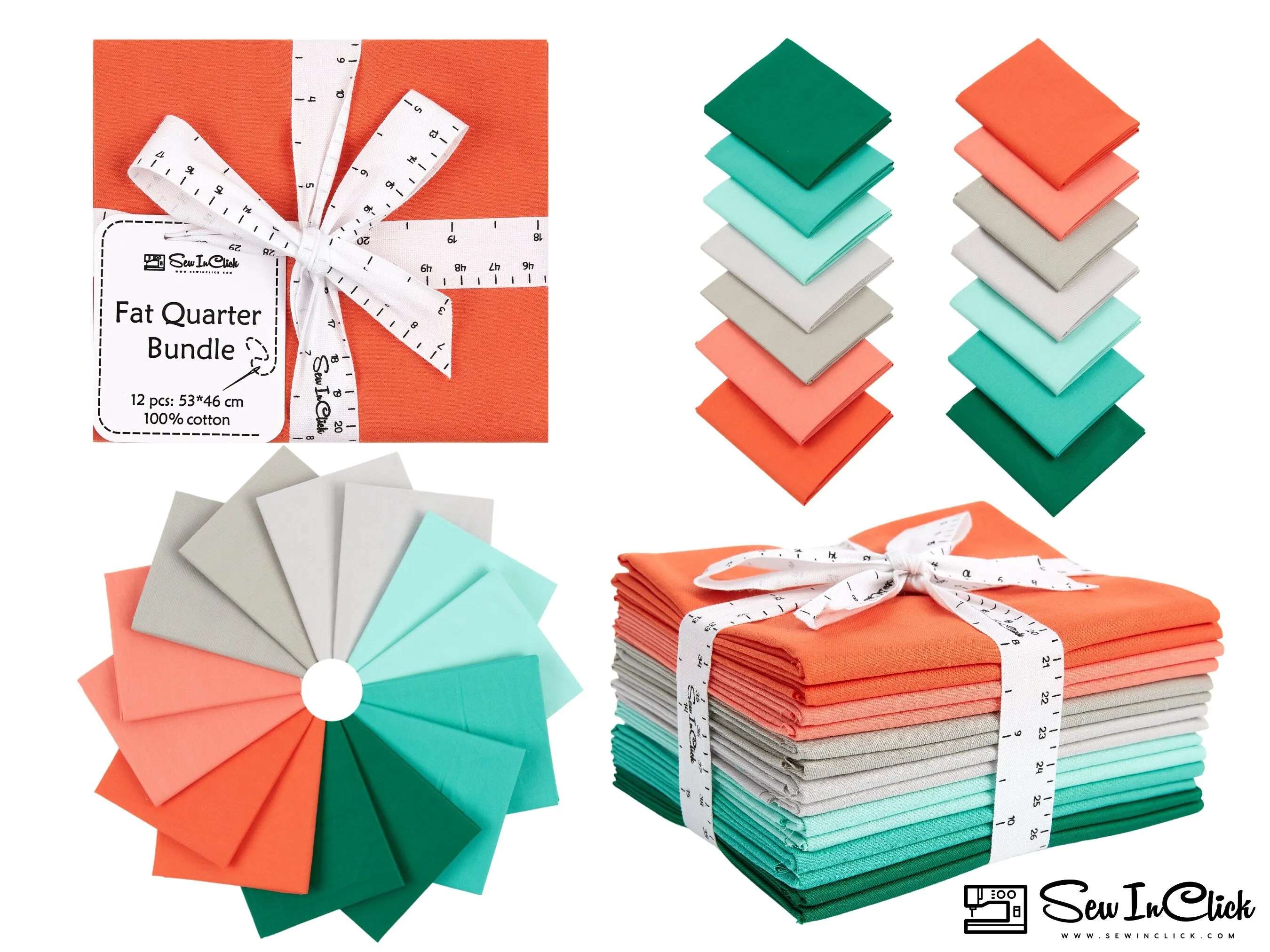 Christmas Fat Quarter Bundle -100% Cotton | Pure Solids | Pine Xmas  l Mix Christmas Colors | Quilting & Crafting Soft Fabric | Special Gift