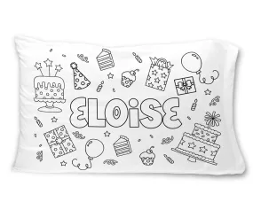 Colorable Personalized Pillowcase | Birthday Celebration