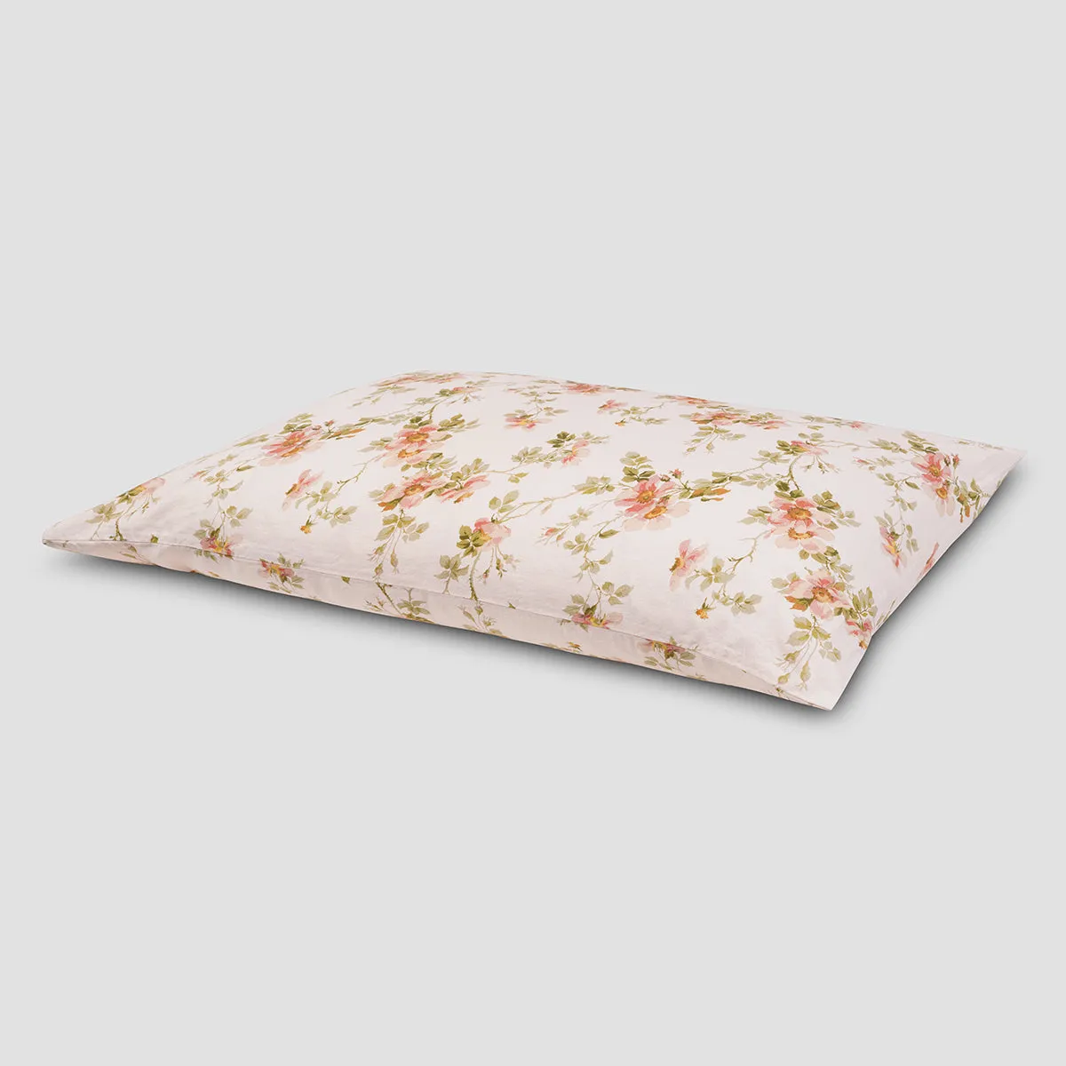 Cream Pastel Field Rose Linen Blend Pillowcases