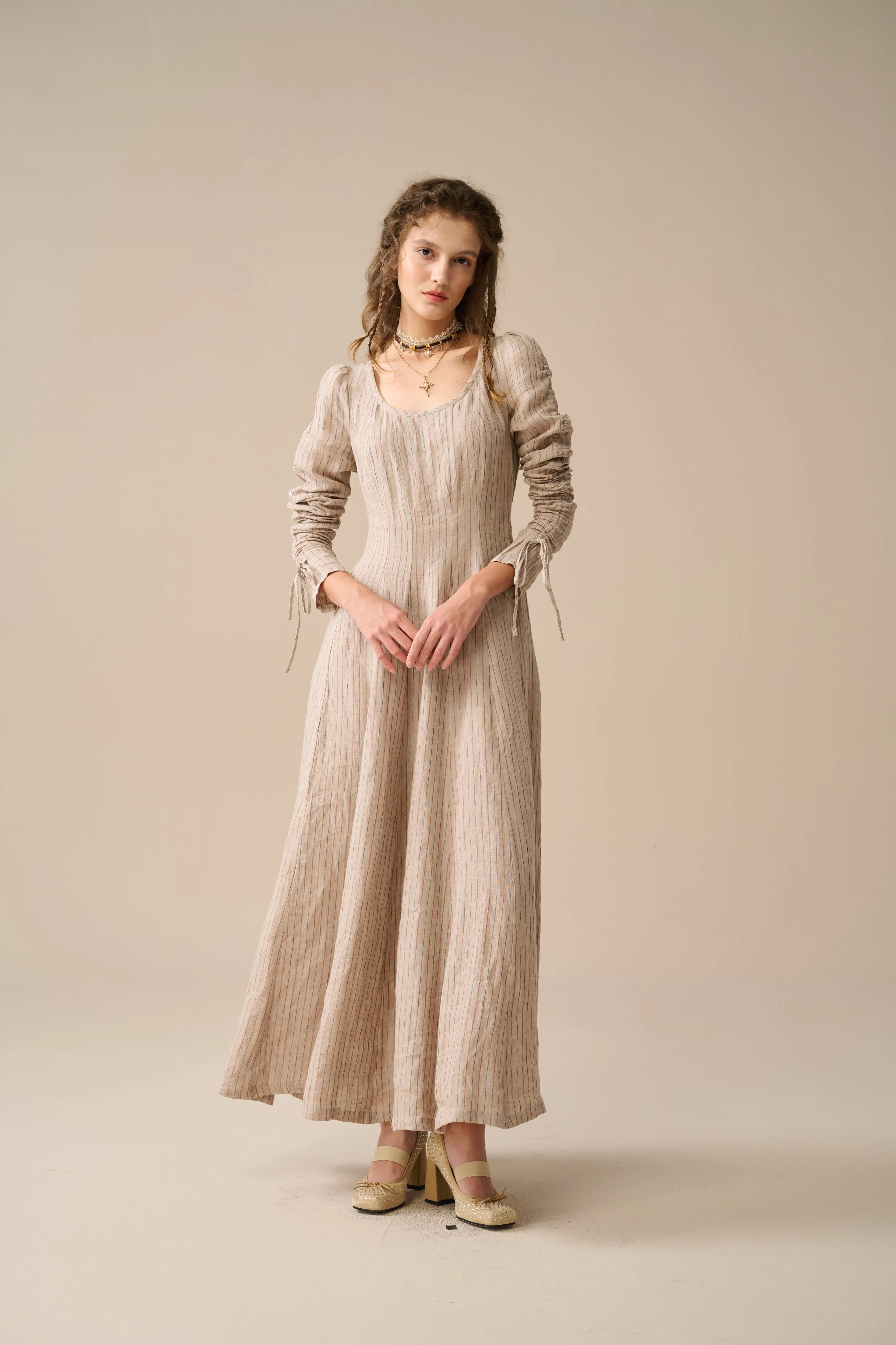 Crystal 17 | vicotian maxi linen dress