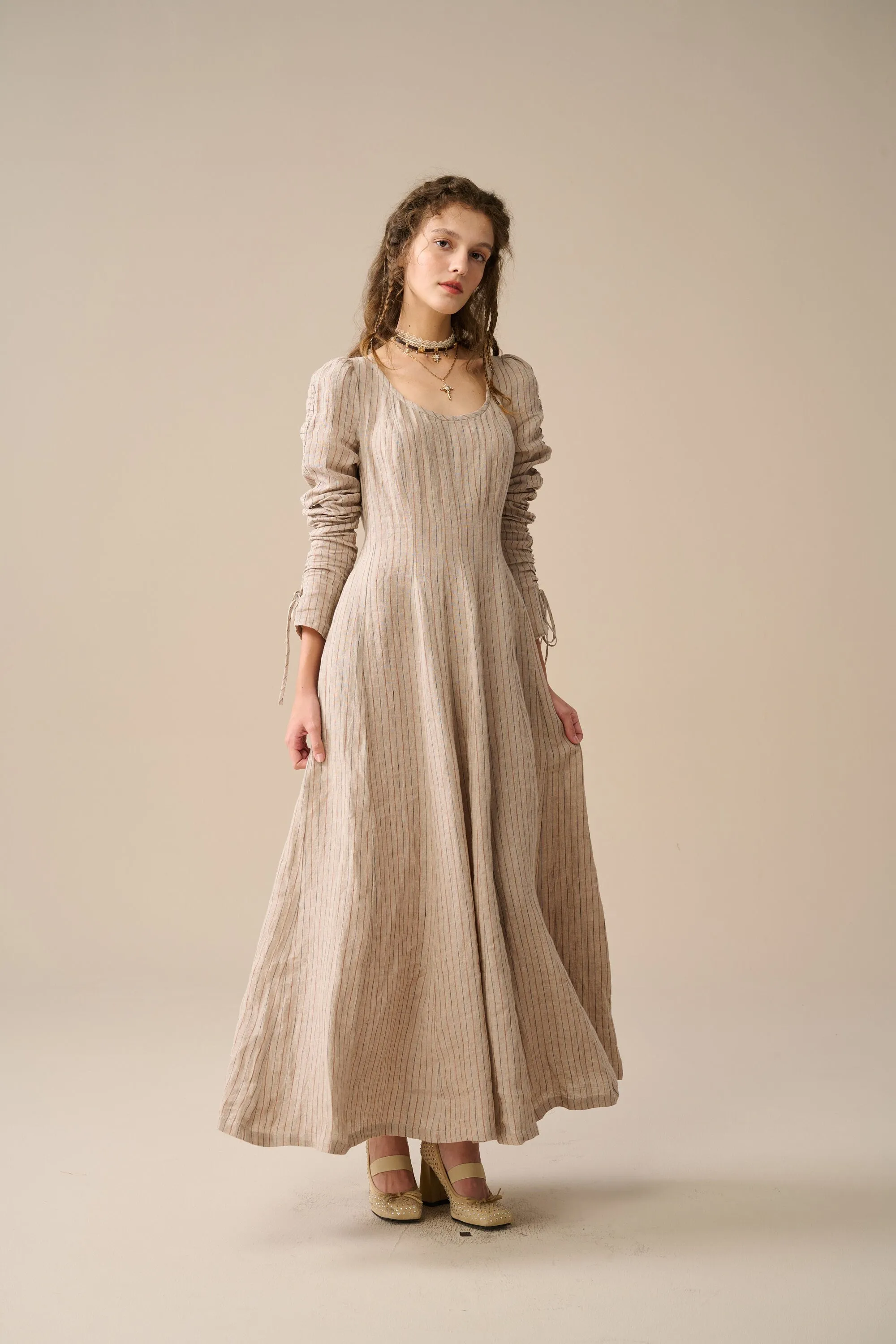 Crystal 17 | vicotian maxi linen dress