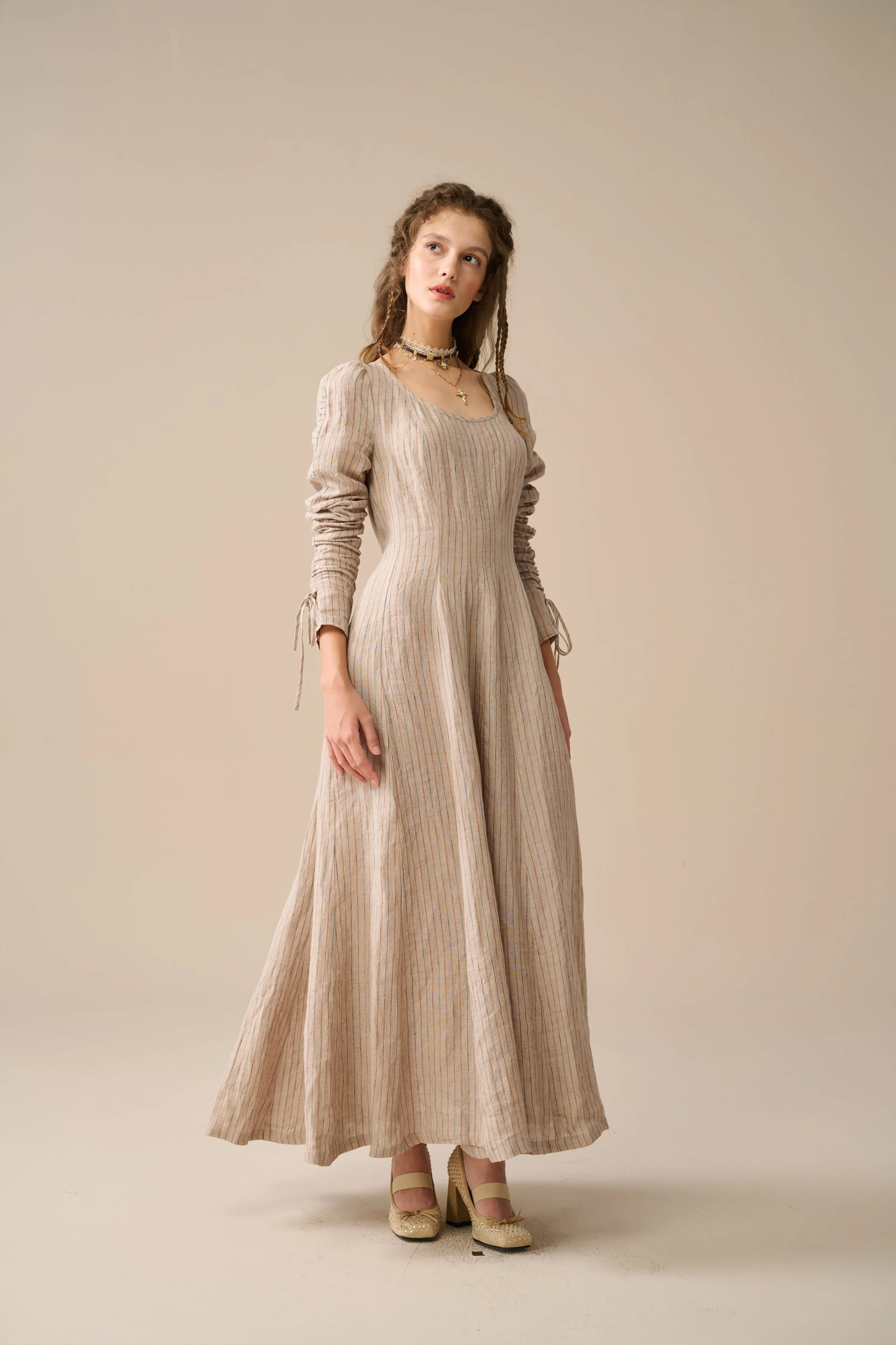 Crystal 17 | vicotian maxi linen dress