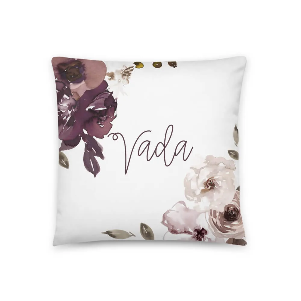 Demi's Dusty Purple Floral Personalized Pillow