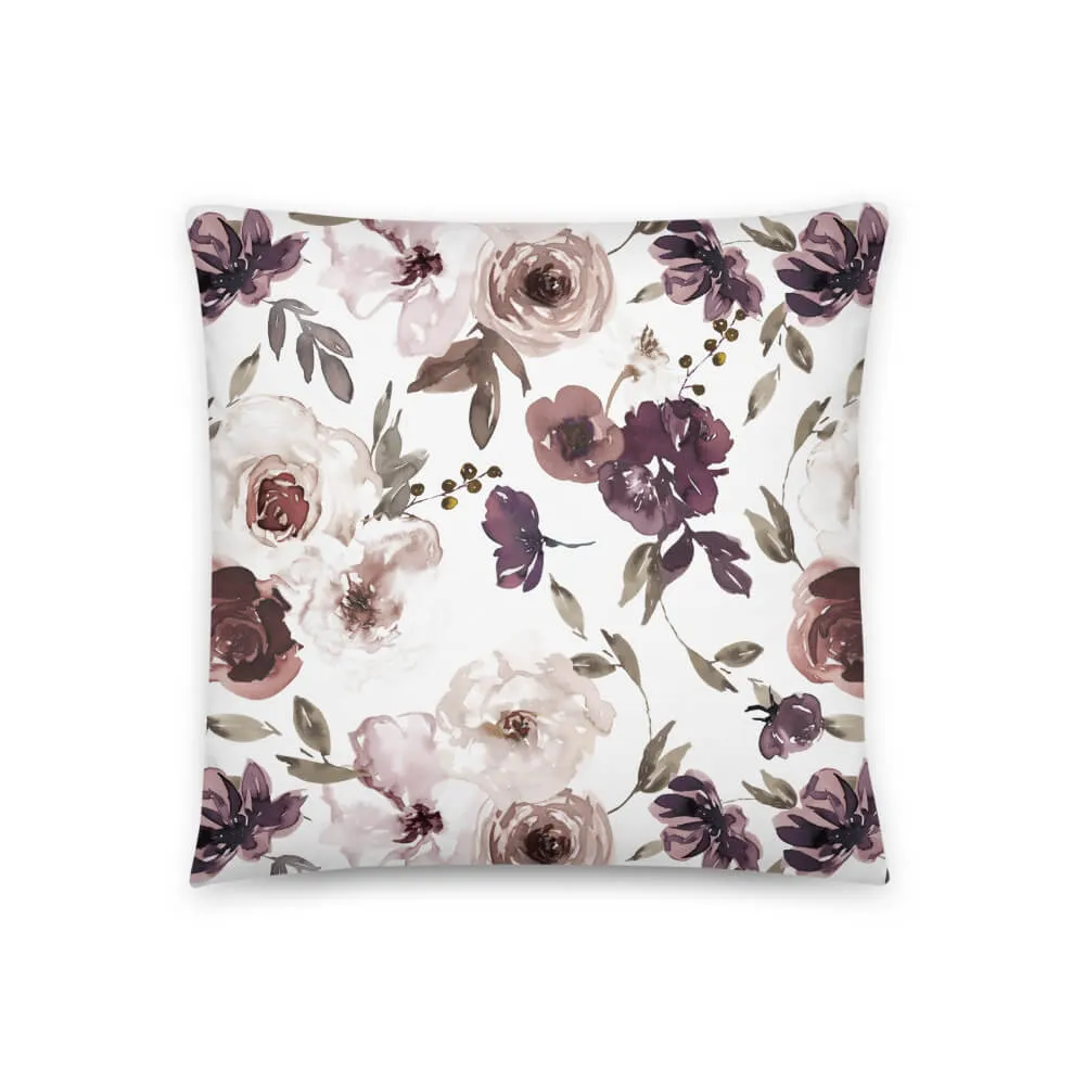 Demi's Dusty Purple Floral Personalized Pillow