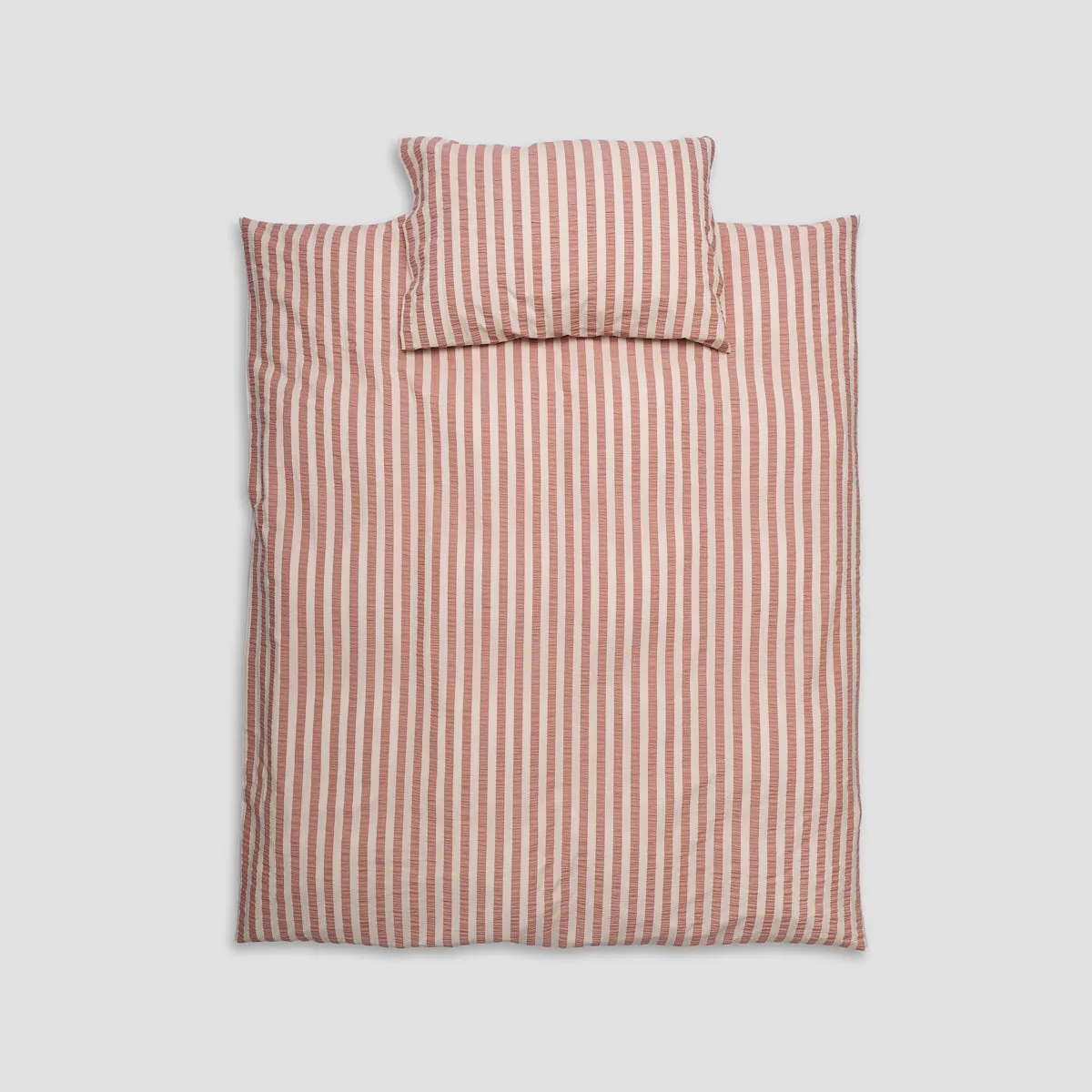 Desert Sand Seersucker Kids Stripe Cotton Bedding Set