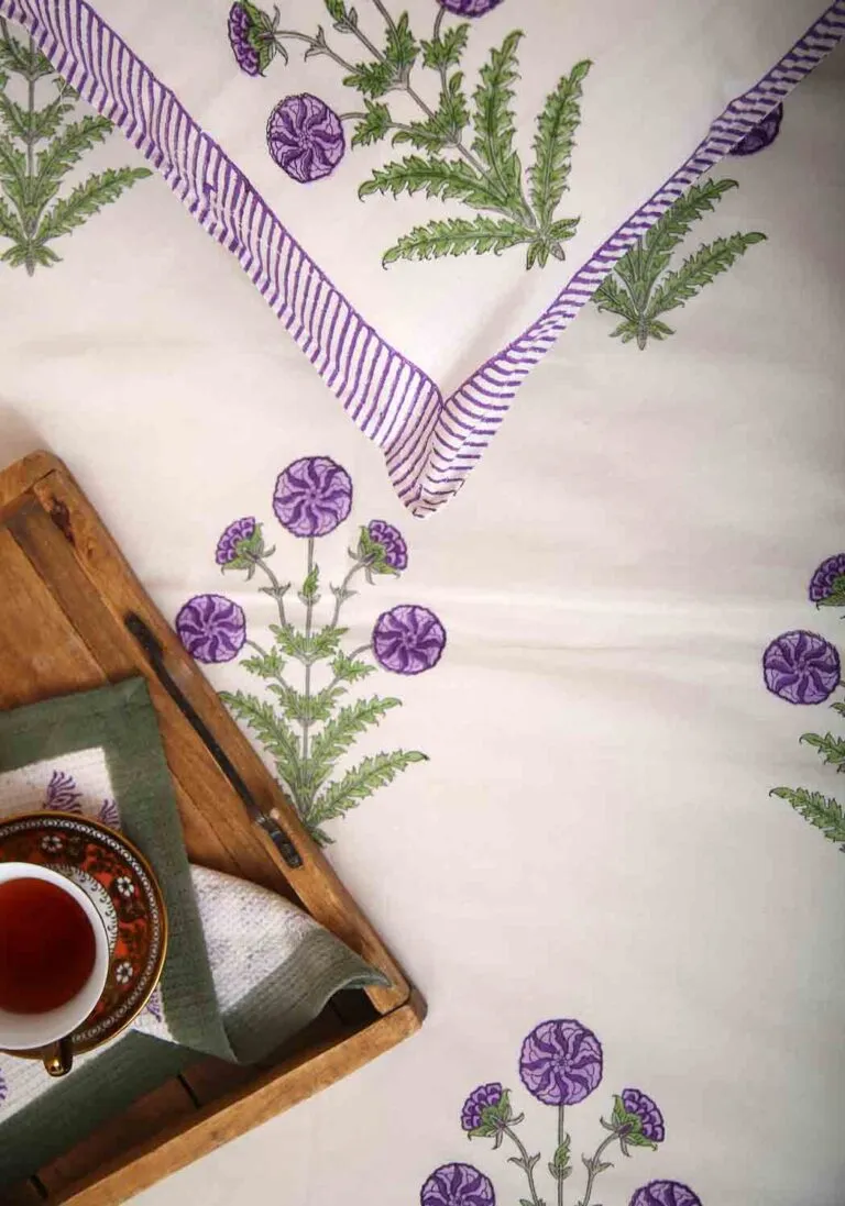 Diana Bud Premium Cotton Hand Block Print Bedsheet