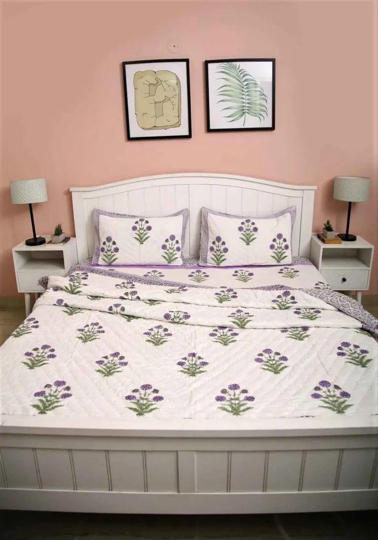 Diana Bud Premium Cotton Hand Block Print Bedsheet