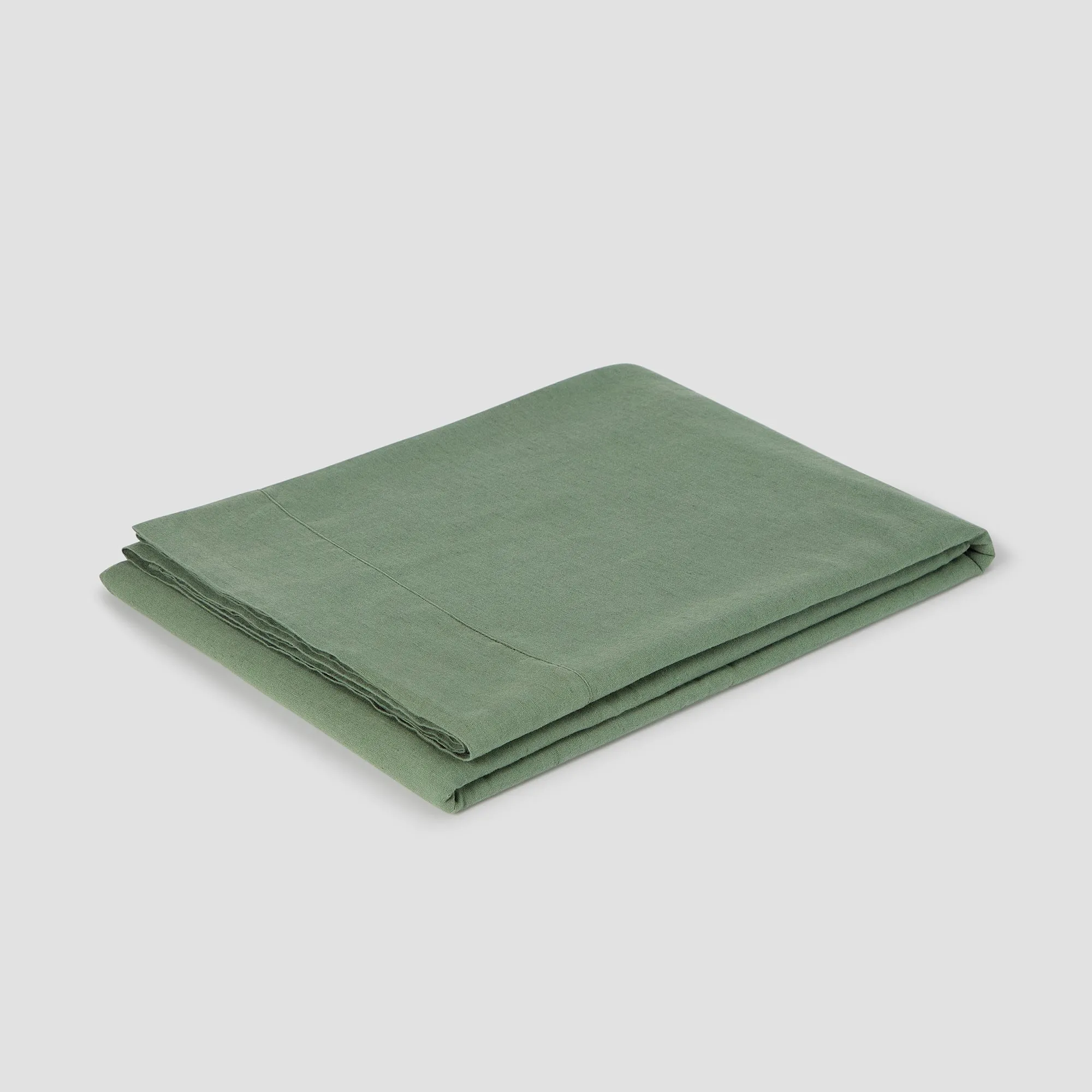 Elm Green Linen Blend Flat Sheet