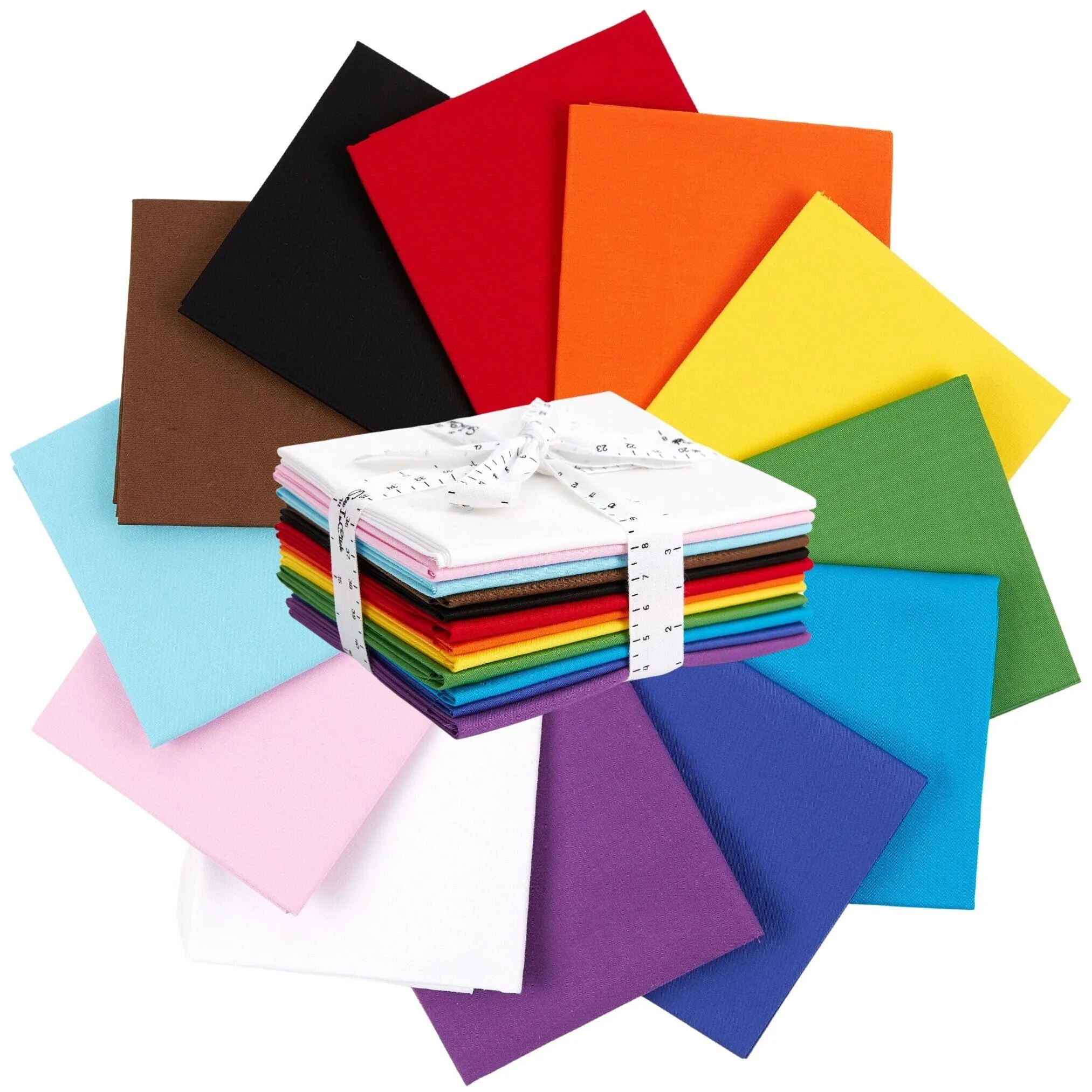 Fat Quarter Bundle -100% Cotton | Pure Solids | New Pride Flag Colors l 12 Mix Colors | Quilting & Crafting Fabric | Special Gift Bundle