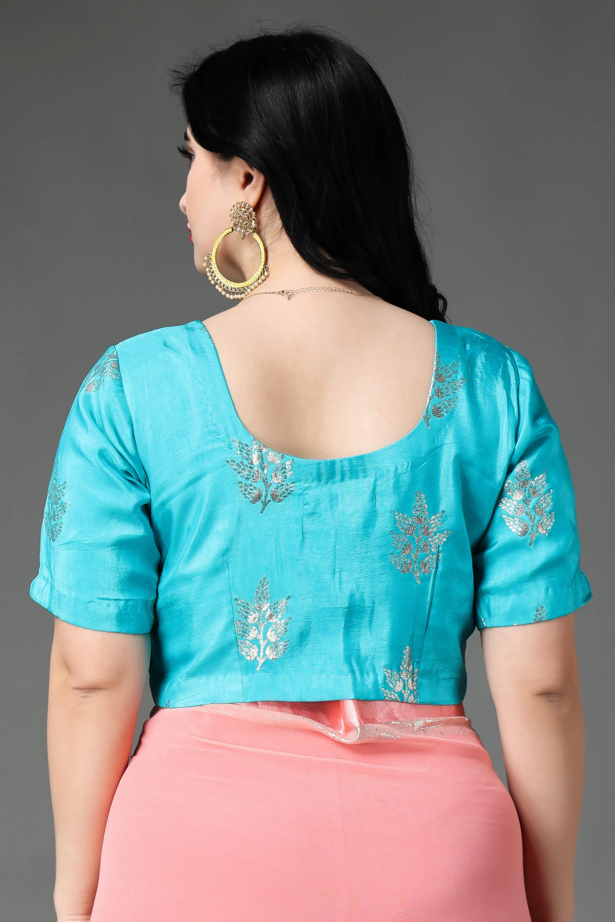 Fluttery Firozi Silk Blouse