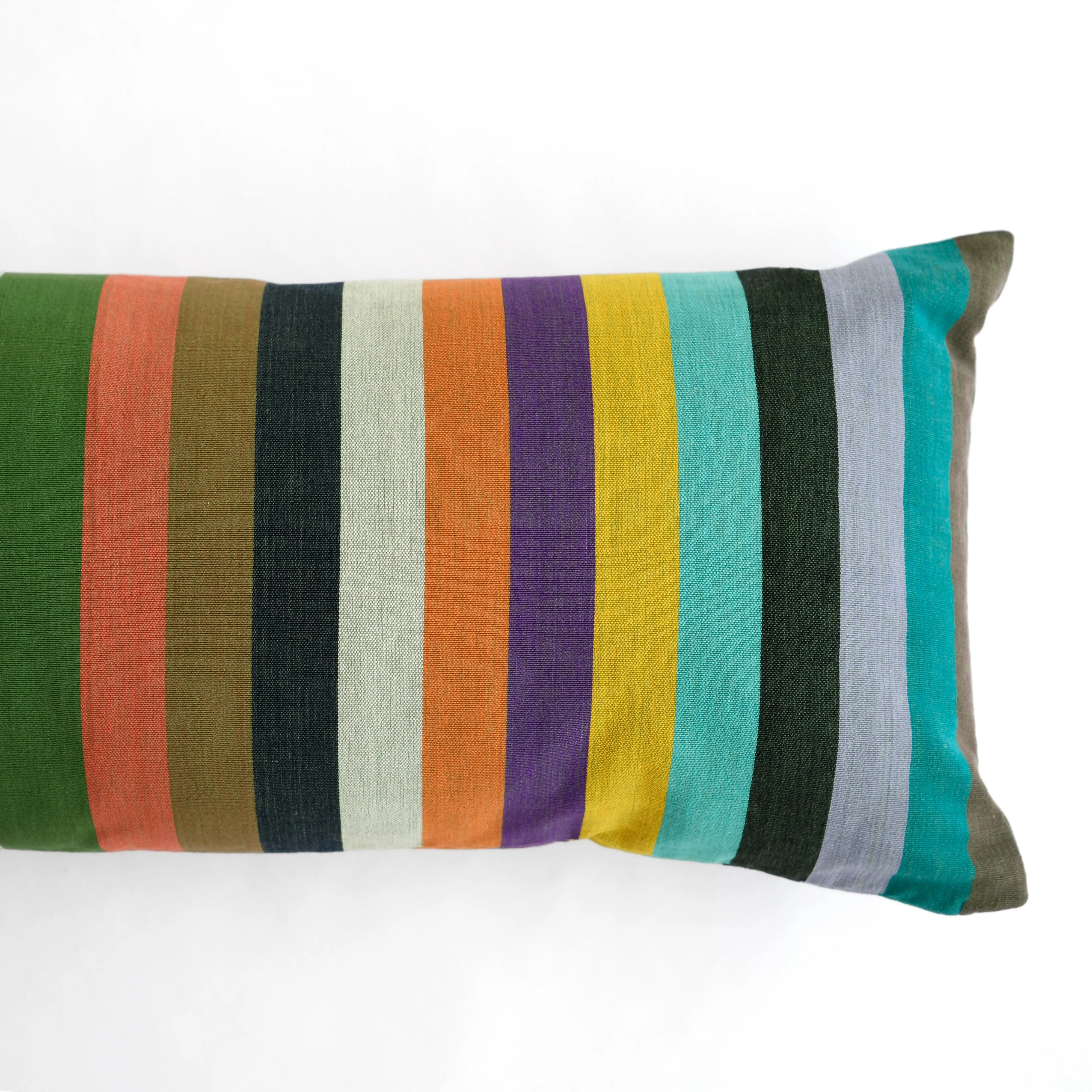 Forest Stripe Cotton Bolster Pillow 14"x 34"