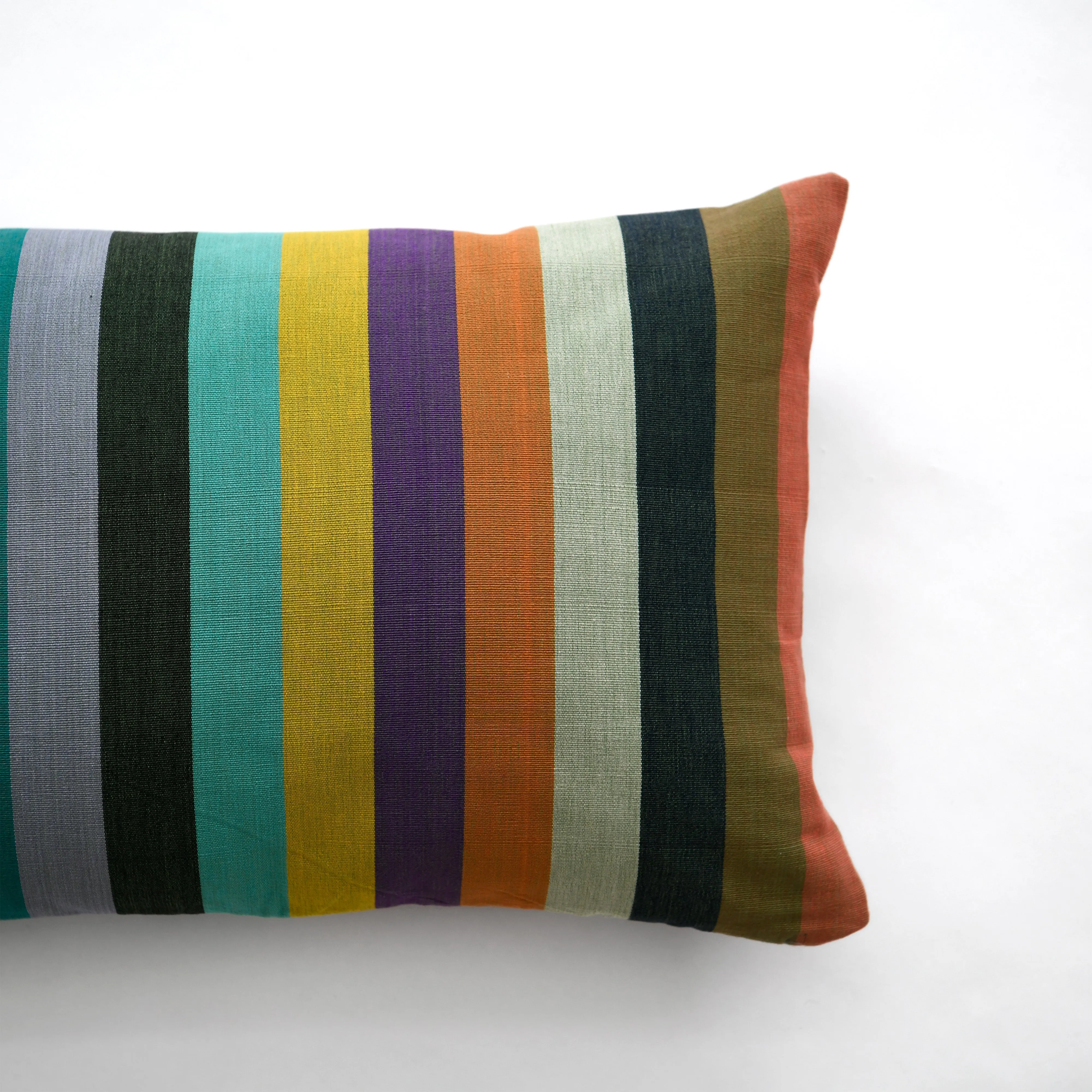 Forest Stripe Cotton Pillow 14" x 20"