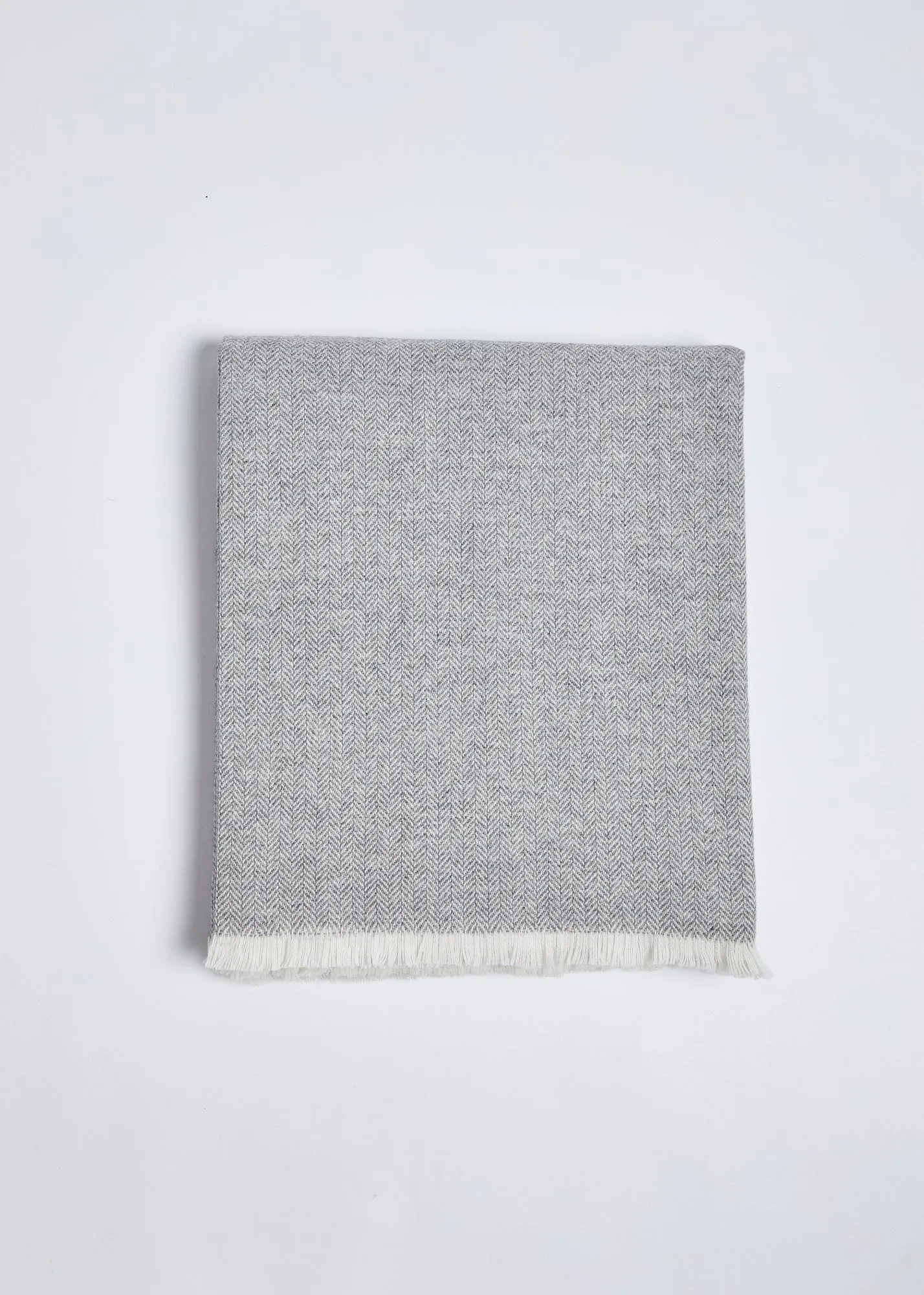 Foxford Extra Large Lambswool Throw Blanket - Grey