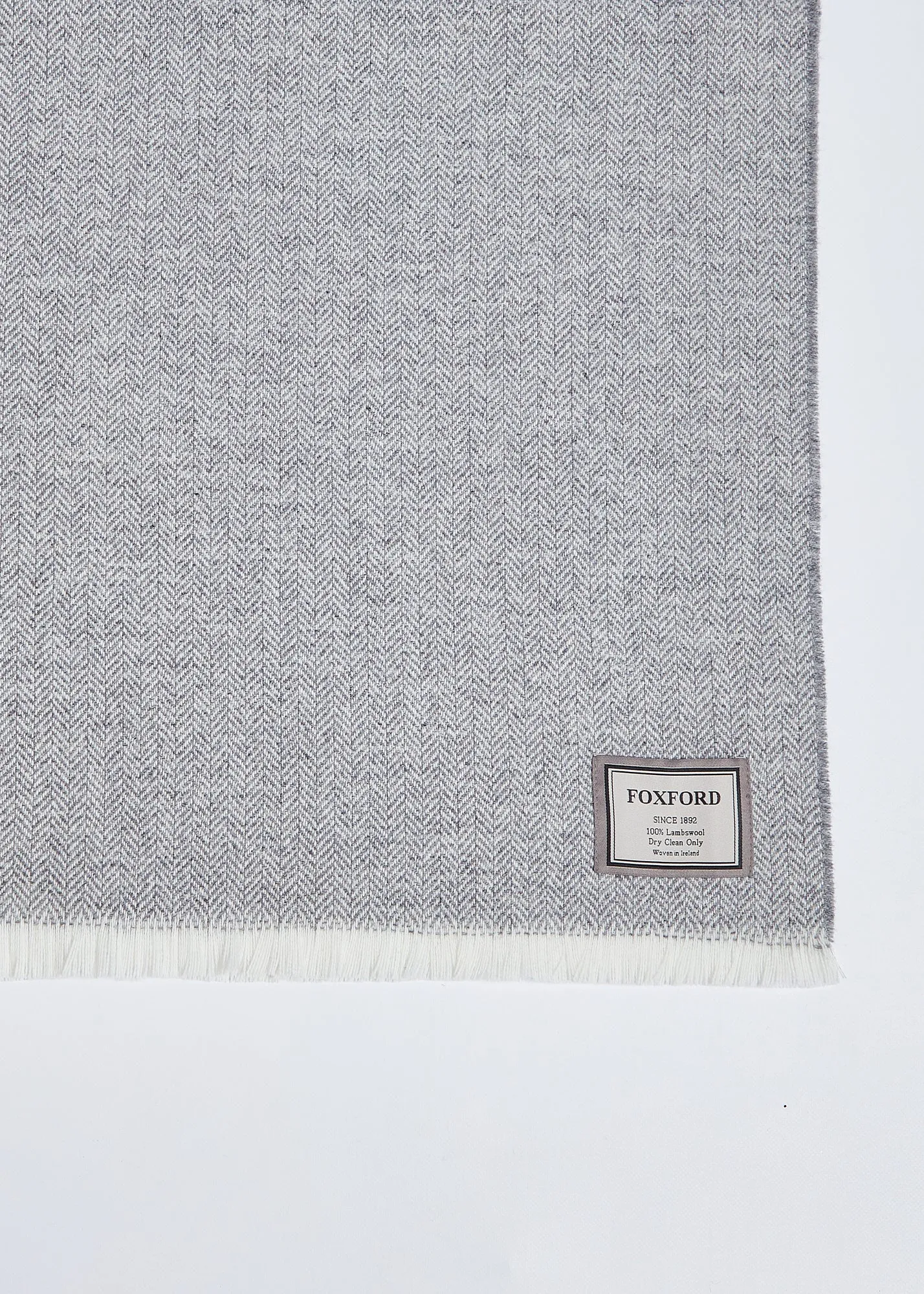 Foxford Extra Large Lambswool Throw Blanket - Grey